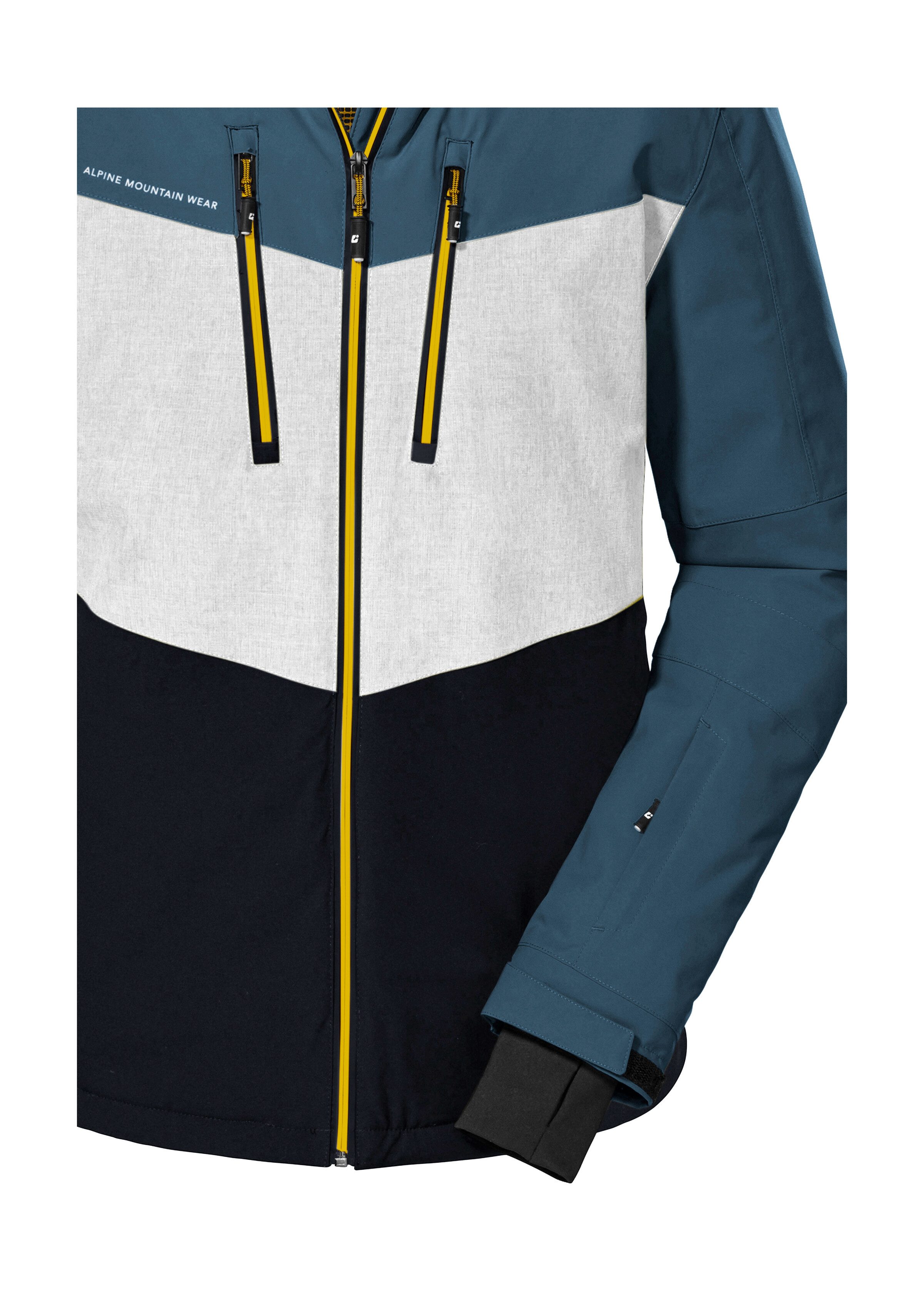 Killtec Ski-jack KSW 45 MN SKI JCKT Trendy, waterdichte ski-jas met afneembare kap en sneeuwvanger