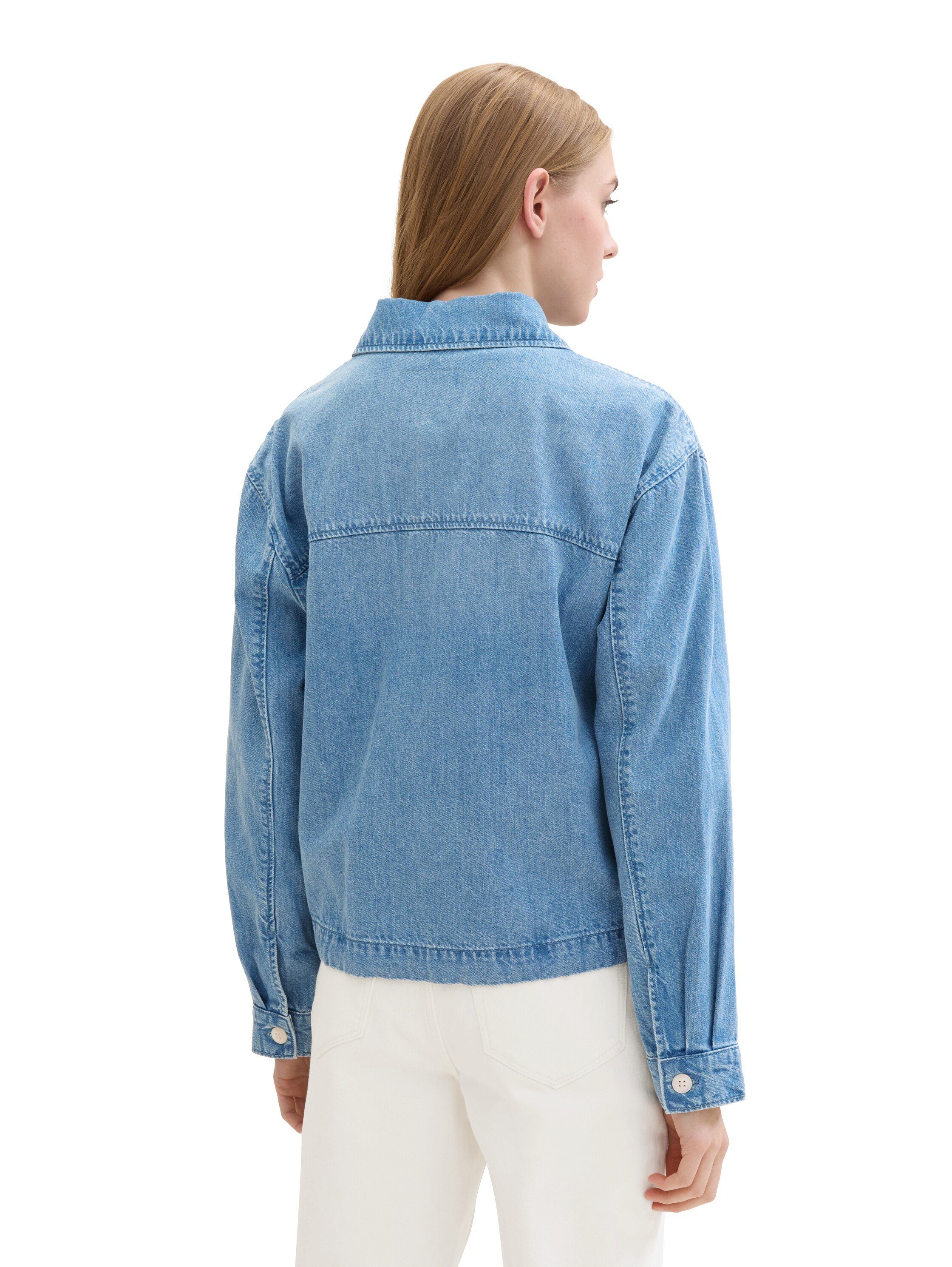 Tom Tailor Denim Jeansjack met kentkraag en borstzakken