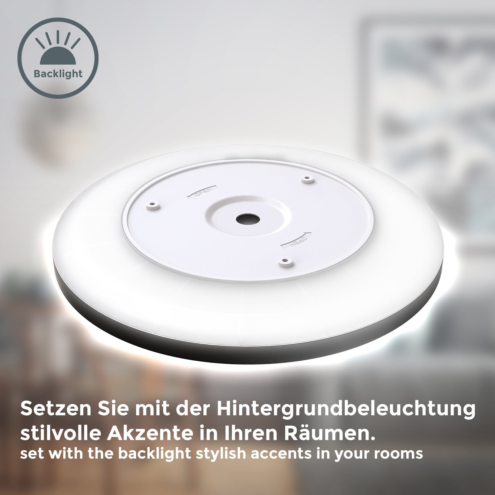 B.K.Licht Scherm Plafondlamp, 18 Watt, ultra-dun, indirect licht, neutraal wit