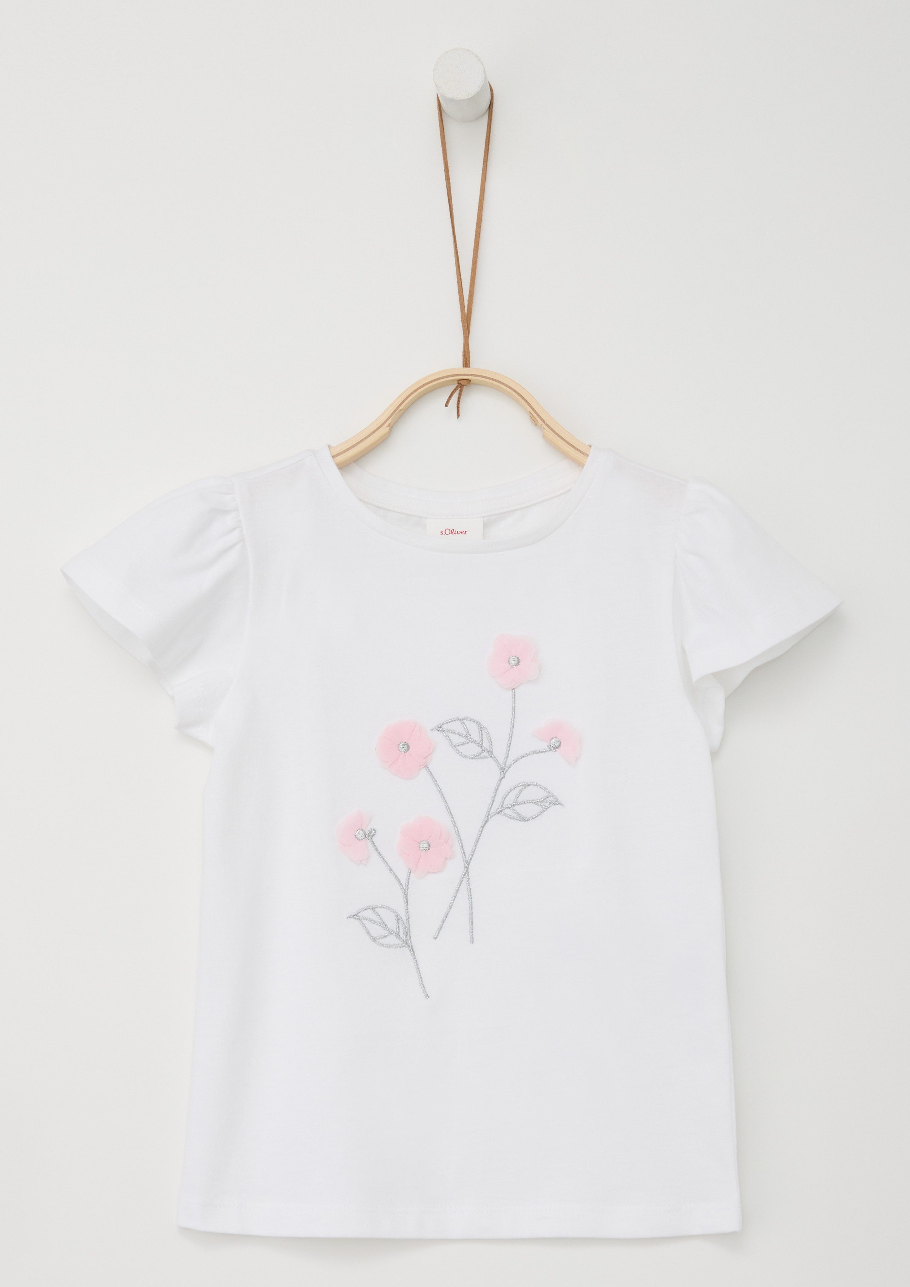 s.Oliver RED LABEL Junior T-shirt met geborduurde bloemenapplicatie