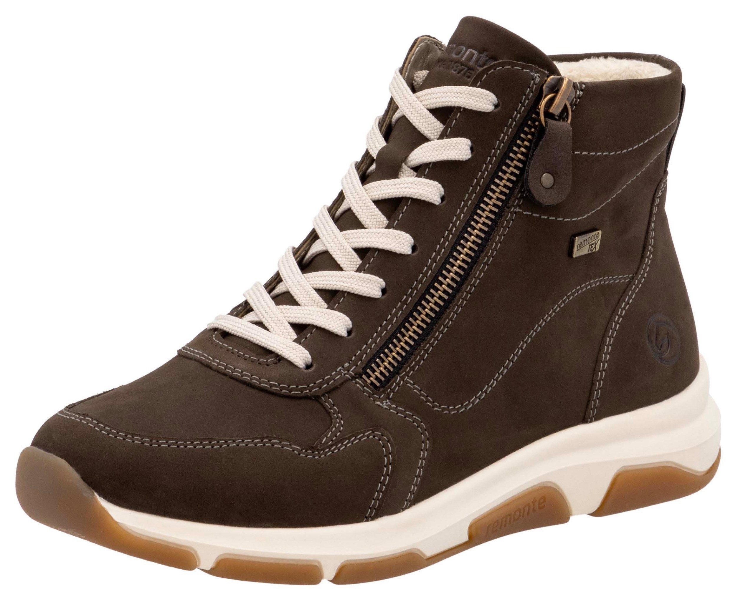 Remonte Sneakers met sleehak high-top sneaker, veterschoen, vrijetijdsschoen met buitenrits