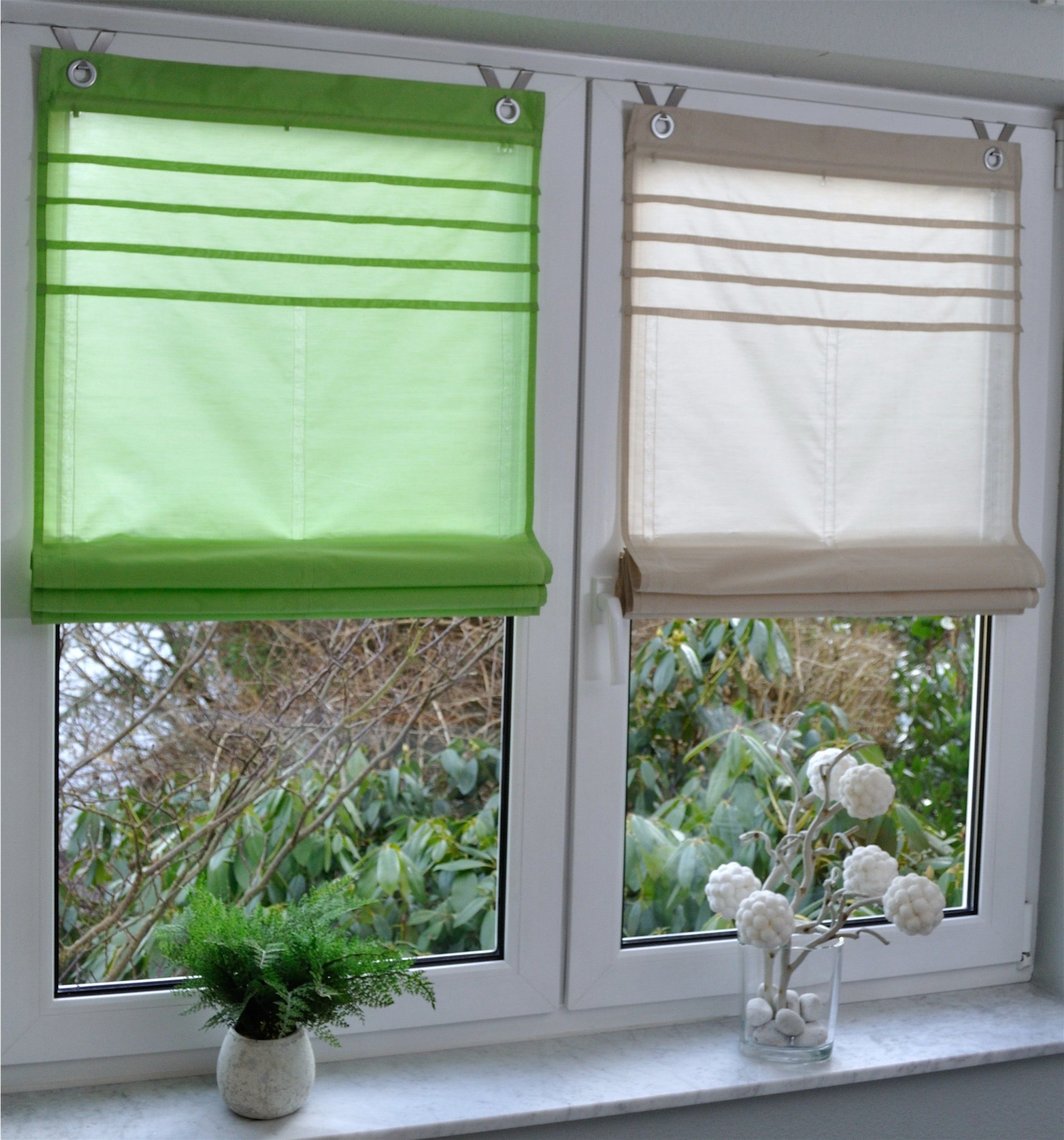 Kutti Romeins rolgordijn Kessy bies halftransparant, katoen, polyester, op te hangen met haken (1 stuk)
