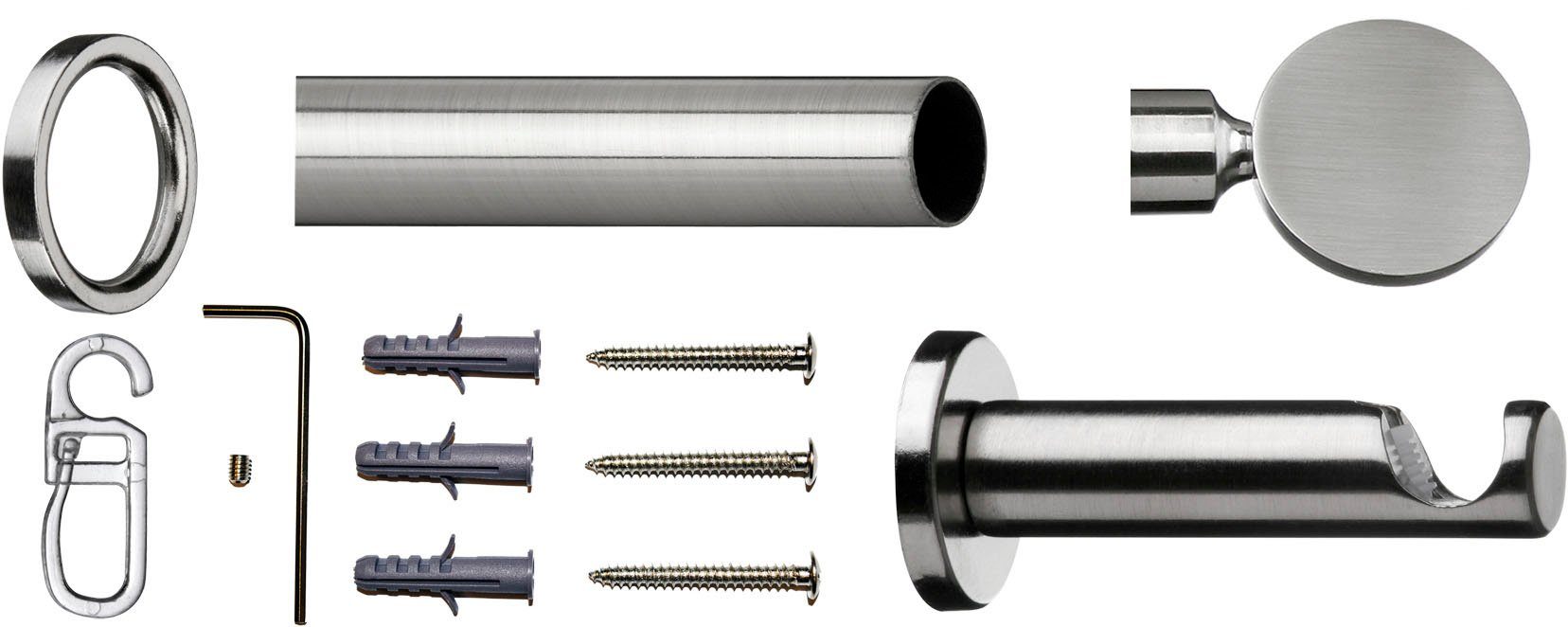 indeko Gordijnroede Rondo Complete set inclusief ringen en montagemateriaal (1 stuk)