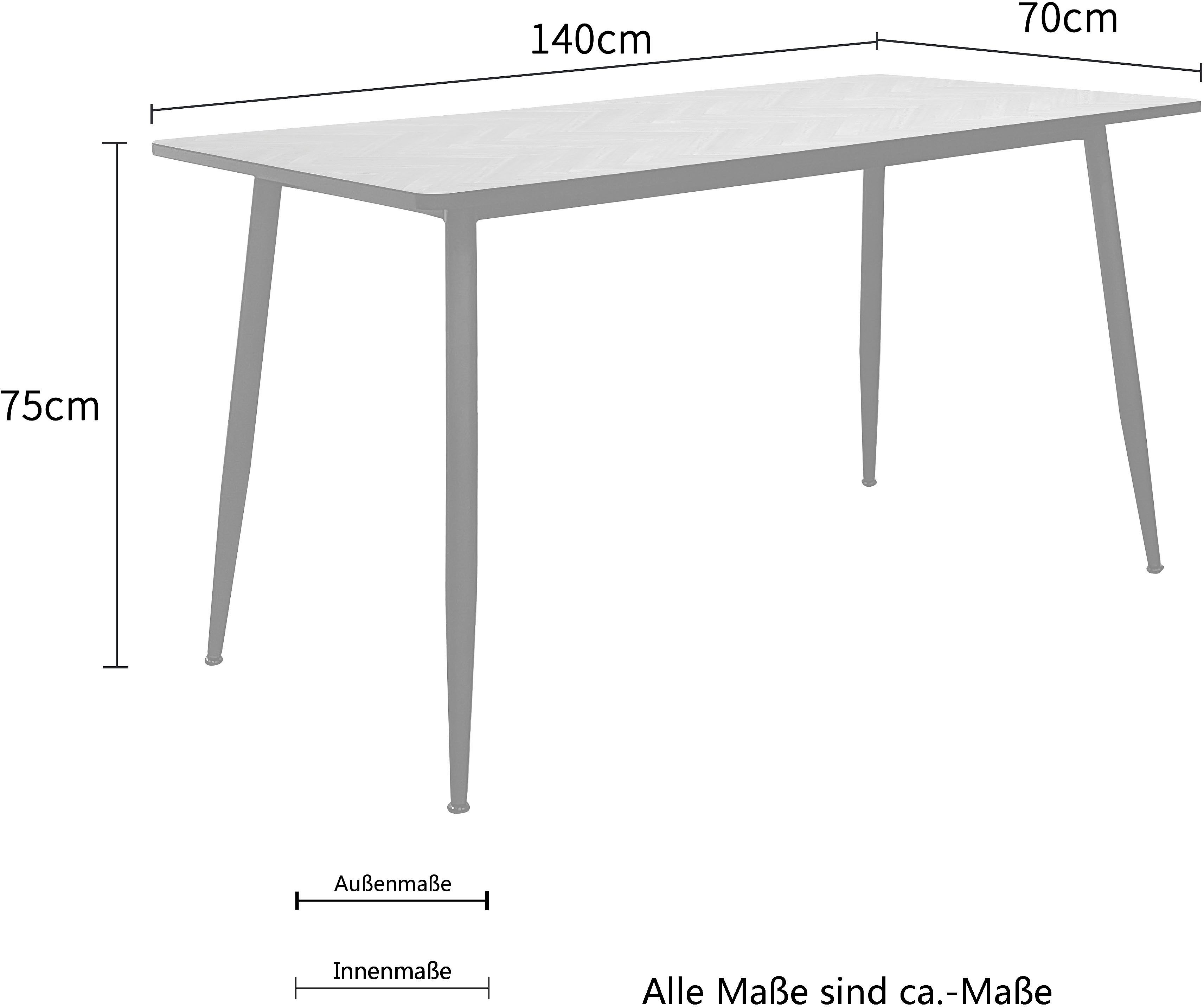 Home affaire Eettafel Arhus in trendy visgraatlook