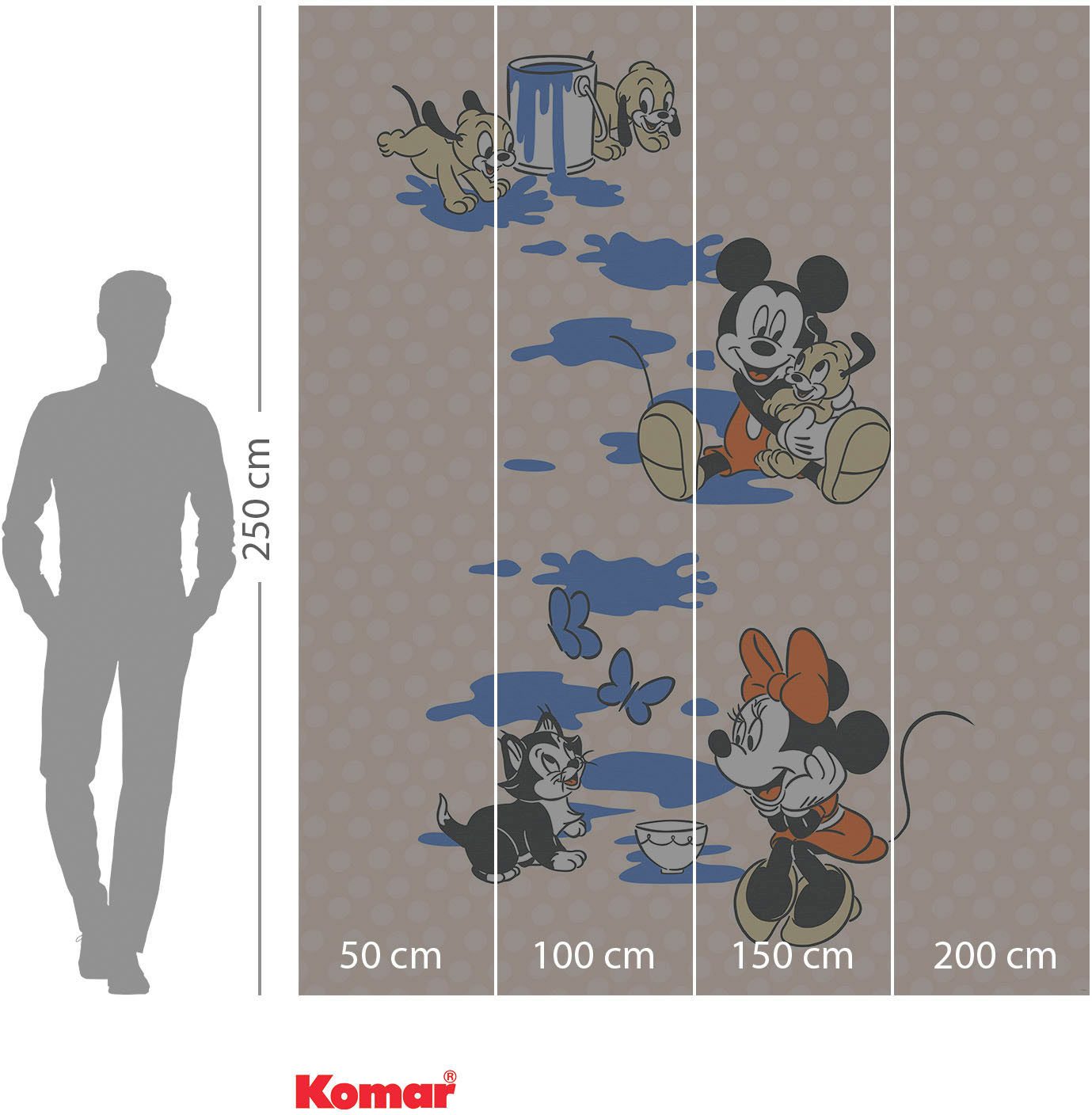 Komar Fotobehang Digitale print vlies - Mickey Artsy Flow - Afmeting 200 x 250 cm (1 stuk)
