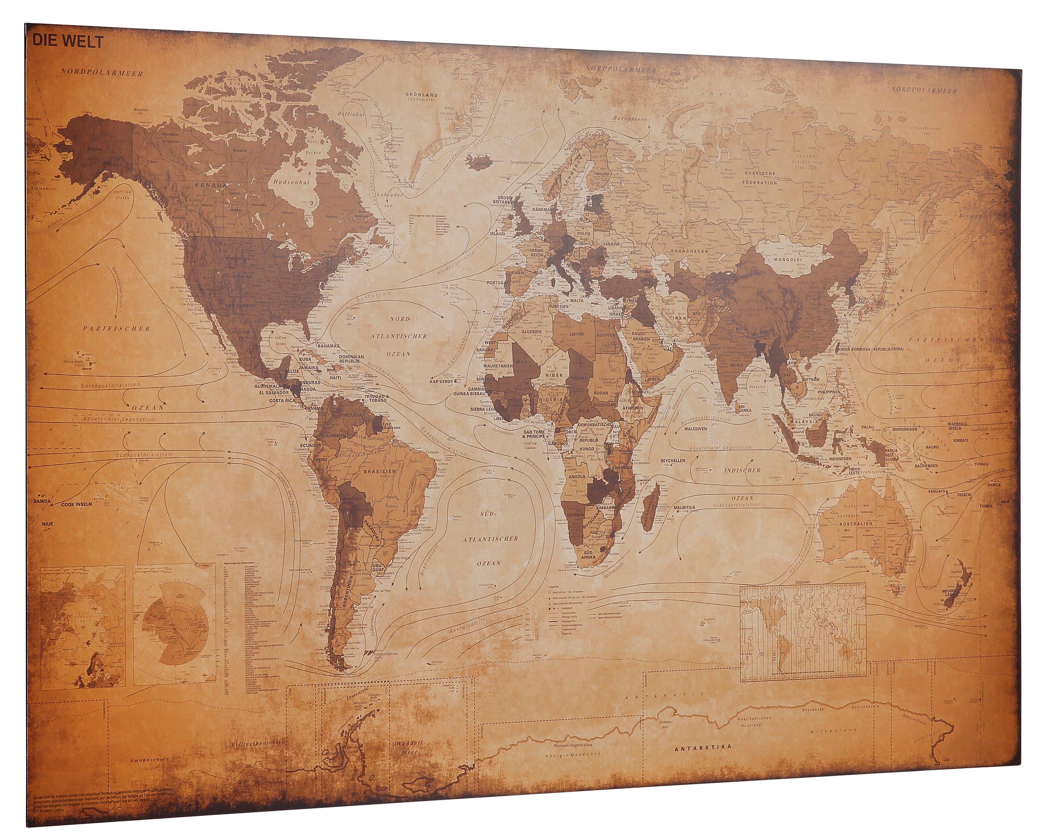 Home affaire Wanddecoratie Wereldkaart - antiek