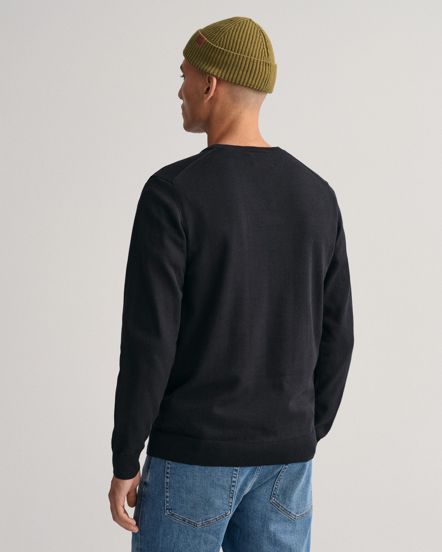 Gant Trui met V-hals CLASSIC COTTON V-NECK Premium gebreide jersey van zacht 100% katoen, overgangstrui
