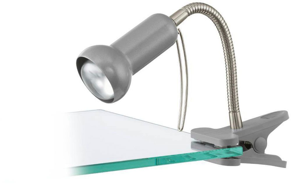 EGLO Klemlamp FABIO klemspot, zilver, excl. lichtbron E14, met klem, kantoor