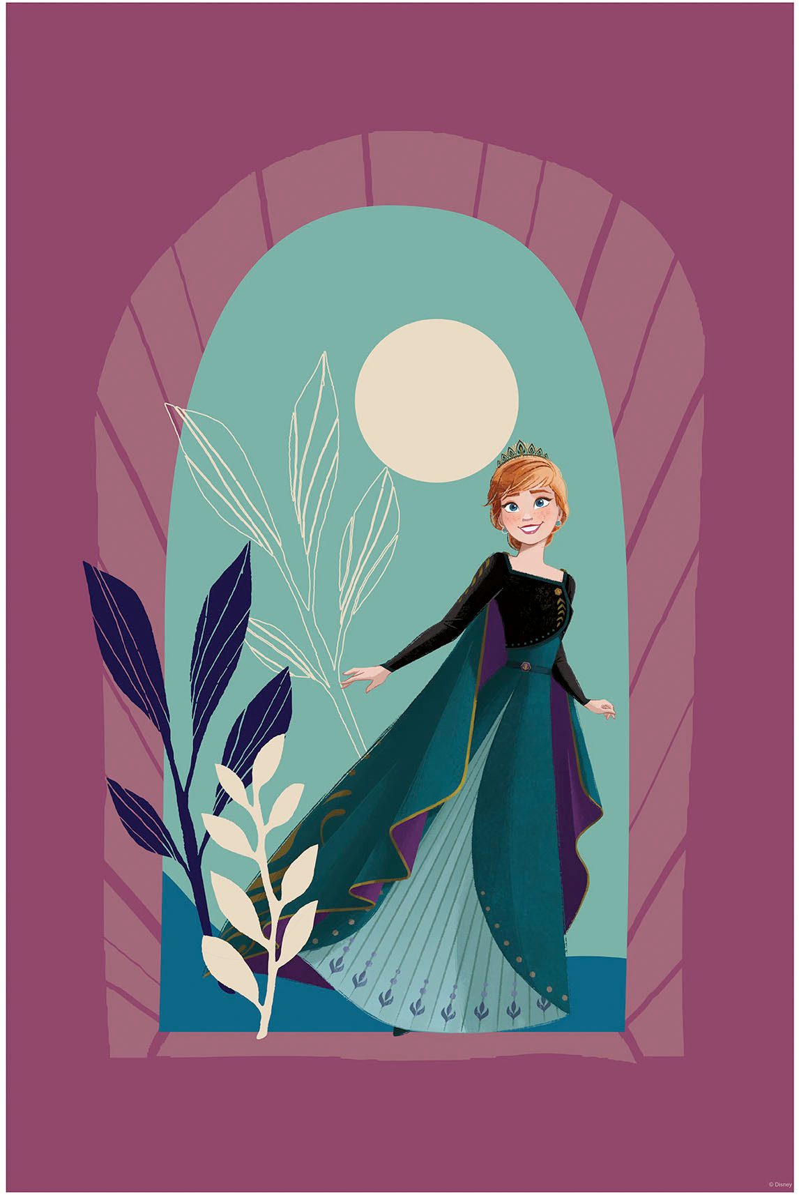 Komar Artprint Frozen Midnight Sun 50 x 70 cm (breedte x hoogte) - kinderkamer, wandsticker (1 stuk)