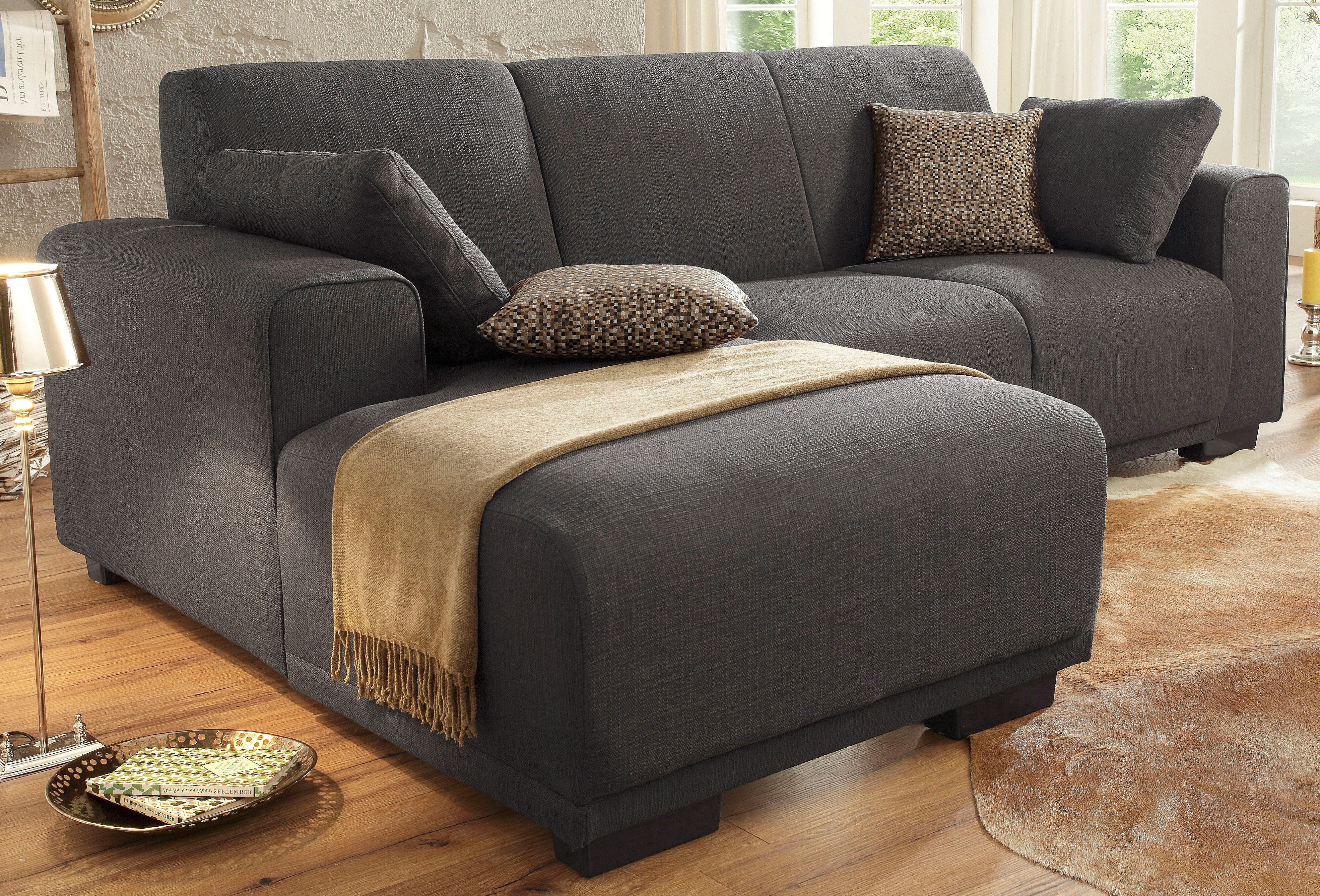 Home affaire Hoekbank BORNHOLM L-vorm met chaise longue, afmetingen B/D/H: 234/162/85 cm Recamiere links of rechts bestelbaar, golfvering, inclusief 2 kussens