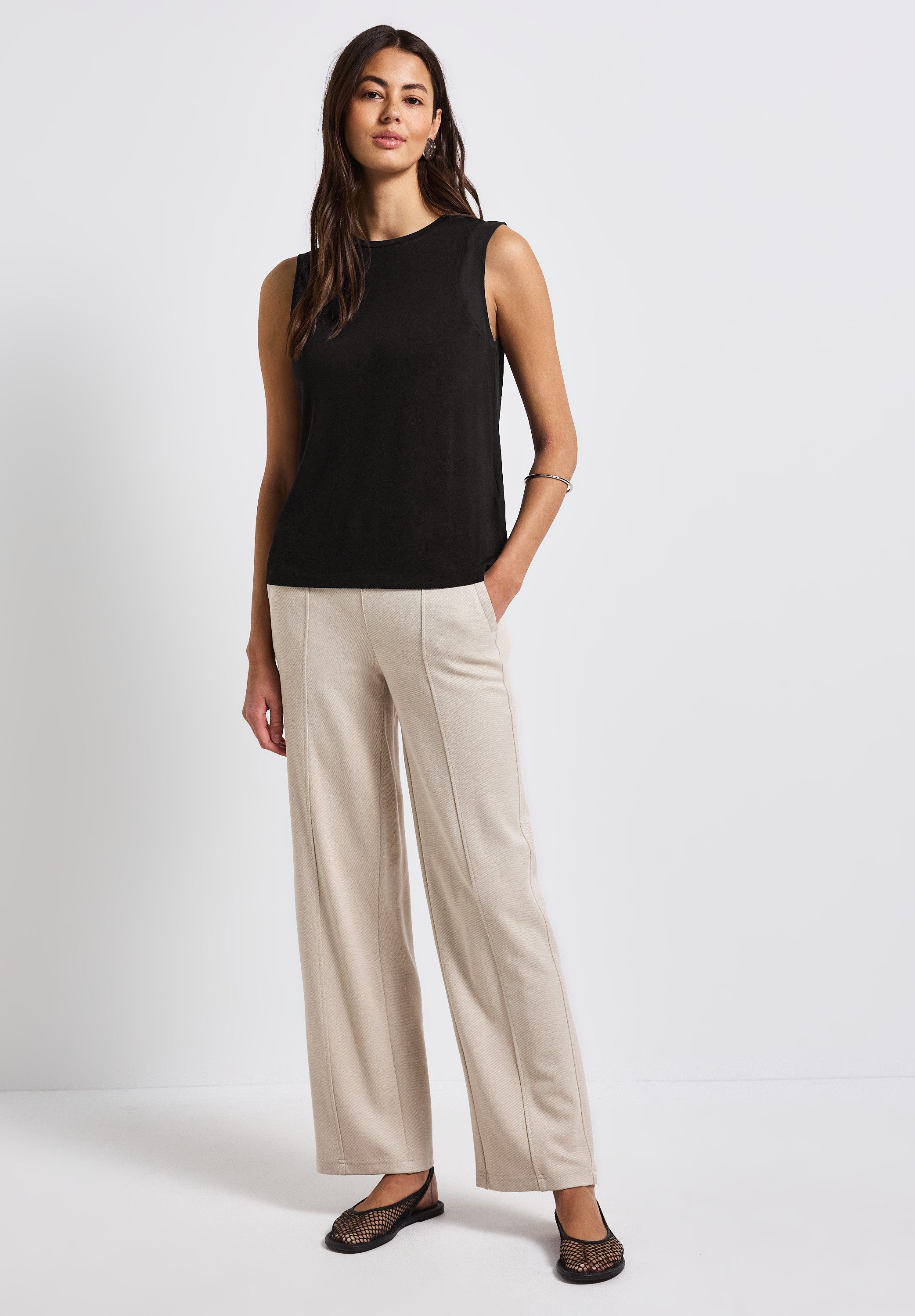 STREET ONE Top met chiffondetails