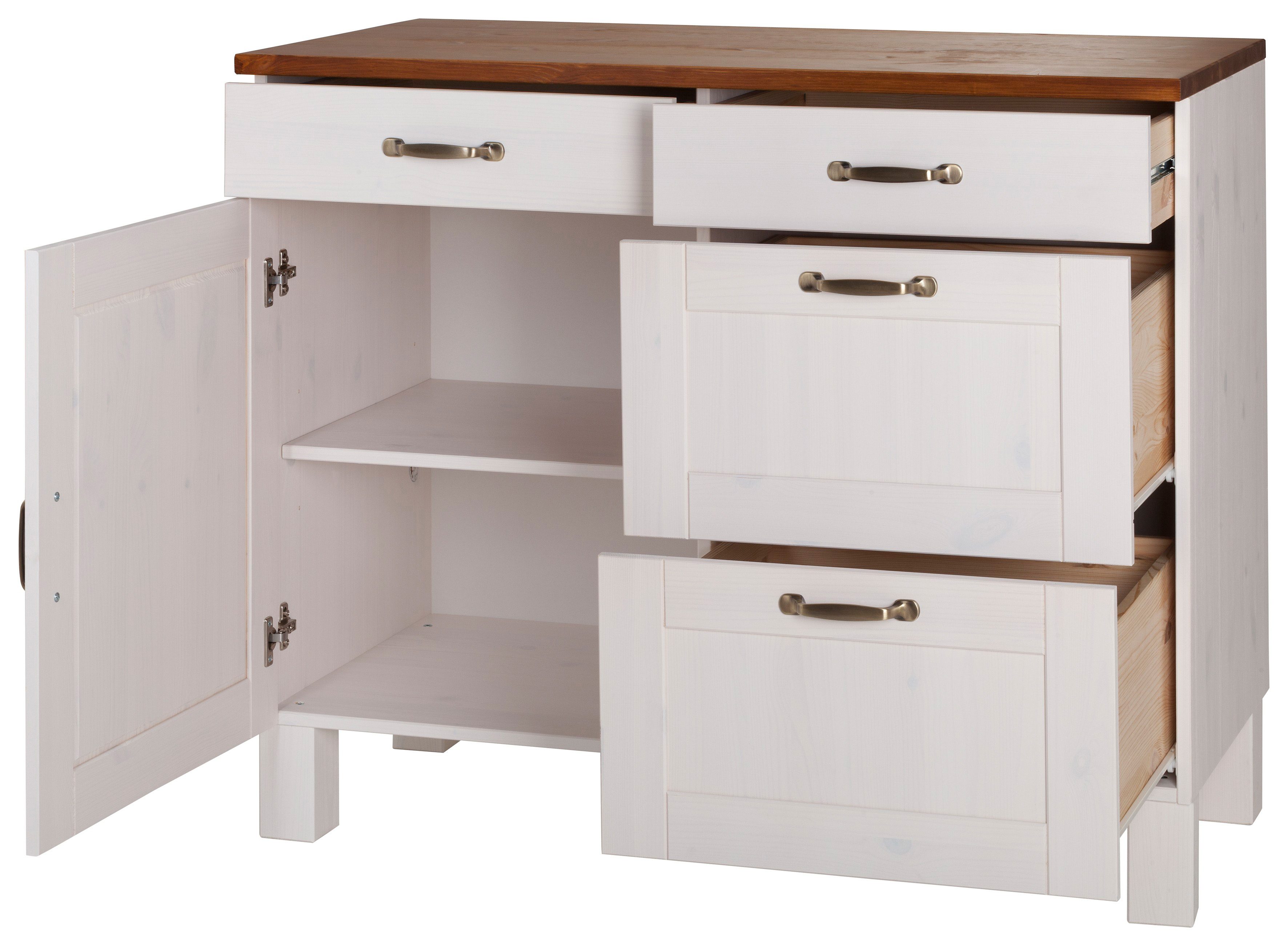 Home affaire Onderkast Alby Breedte 100 cm, 1 deur, 4 laden