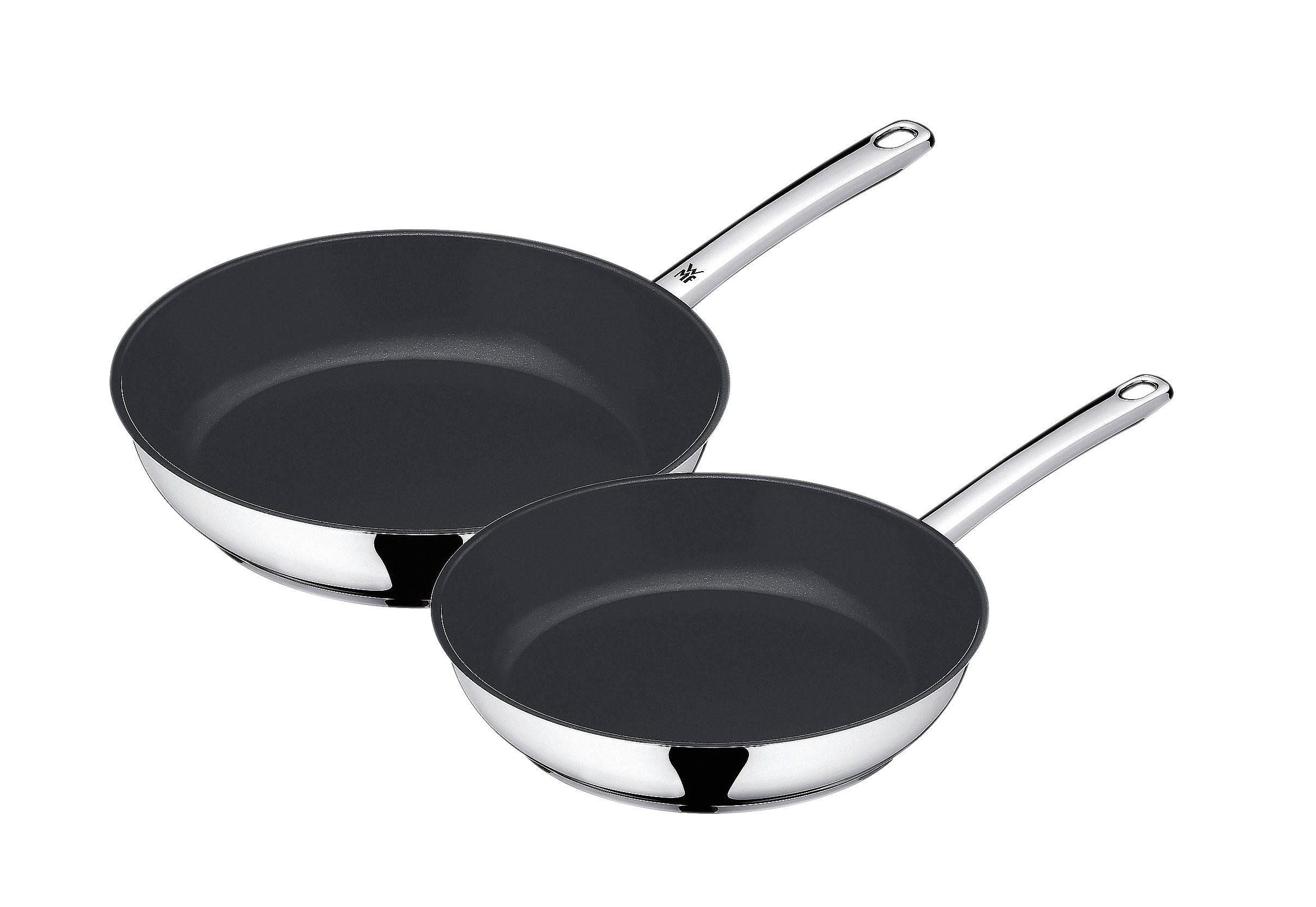 WMF Pannenset Devil koekenpannen inductie geschikt voor alle soorten fornuizen, ergonomische roestvrijstalen handgreep (set, 2-delig) koekenpannen