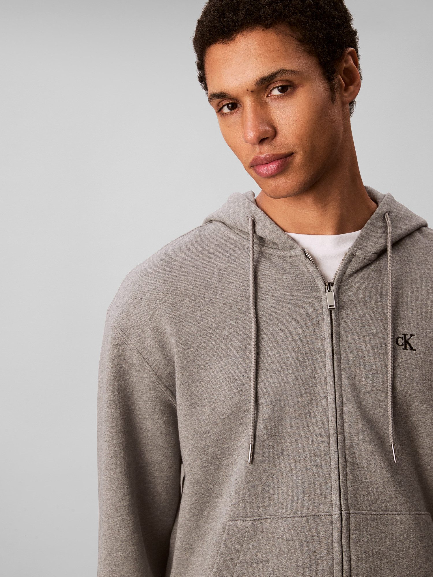 Calvin Klein Hoodie LS EU 350TERRY MONOGRAM FZ HOODI