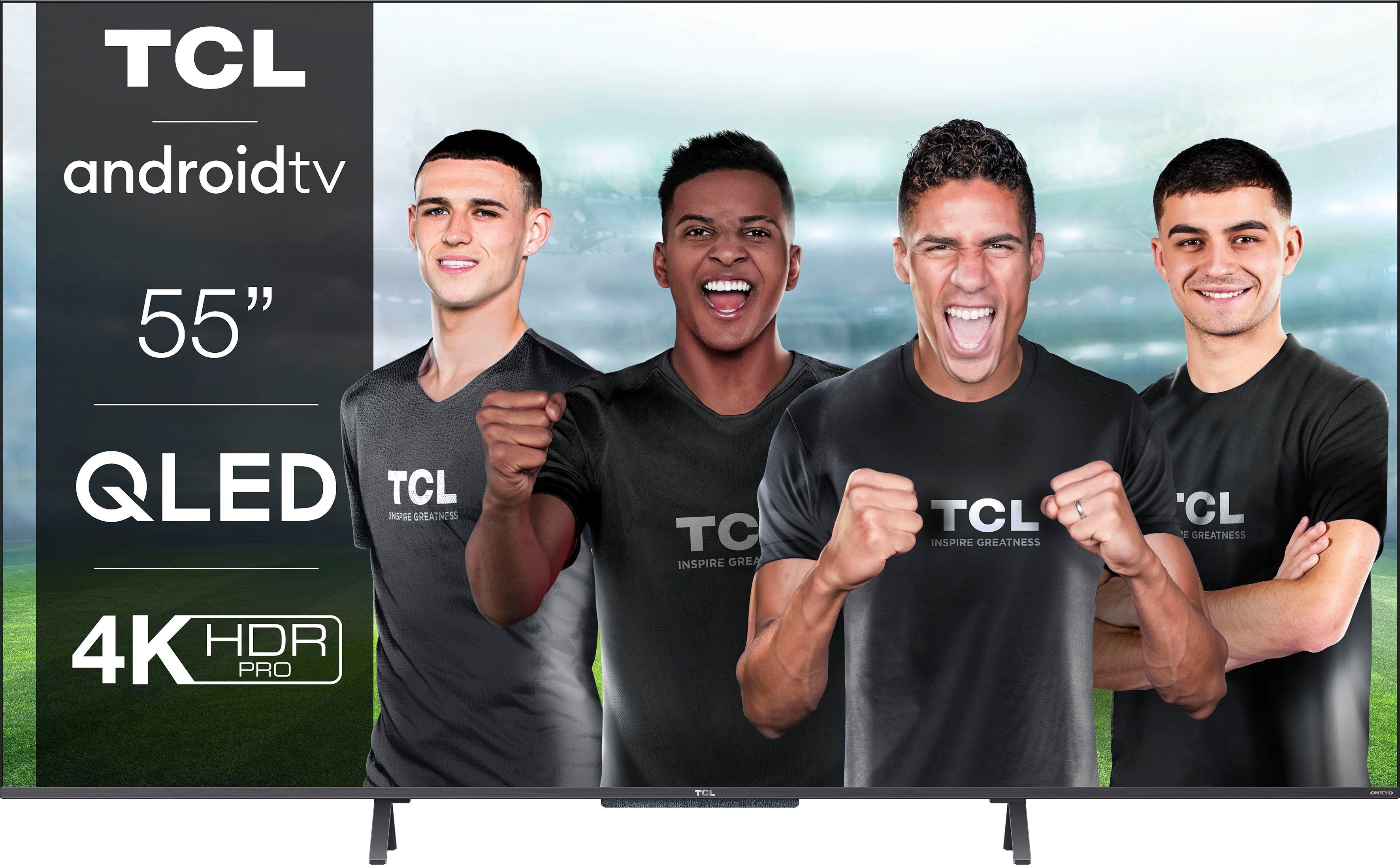TCL QLED-TV 55C722X1, 139 cm / 55", 4K Ultra HD, Smart TV - Android TV, Android 11, Onkyo-geluidssysteem
