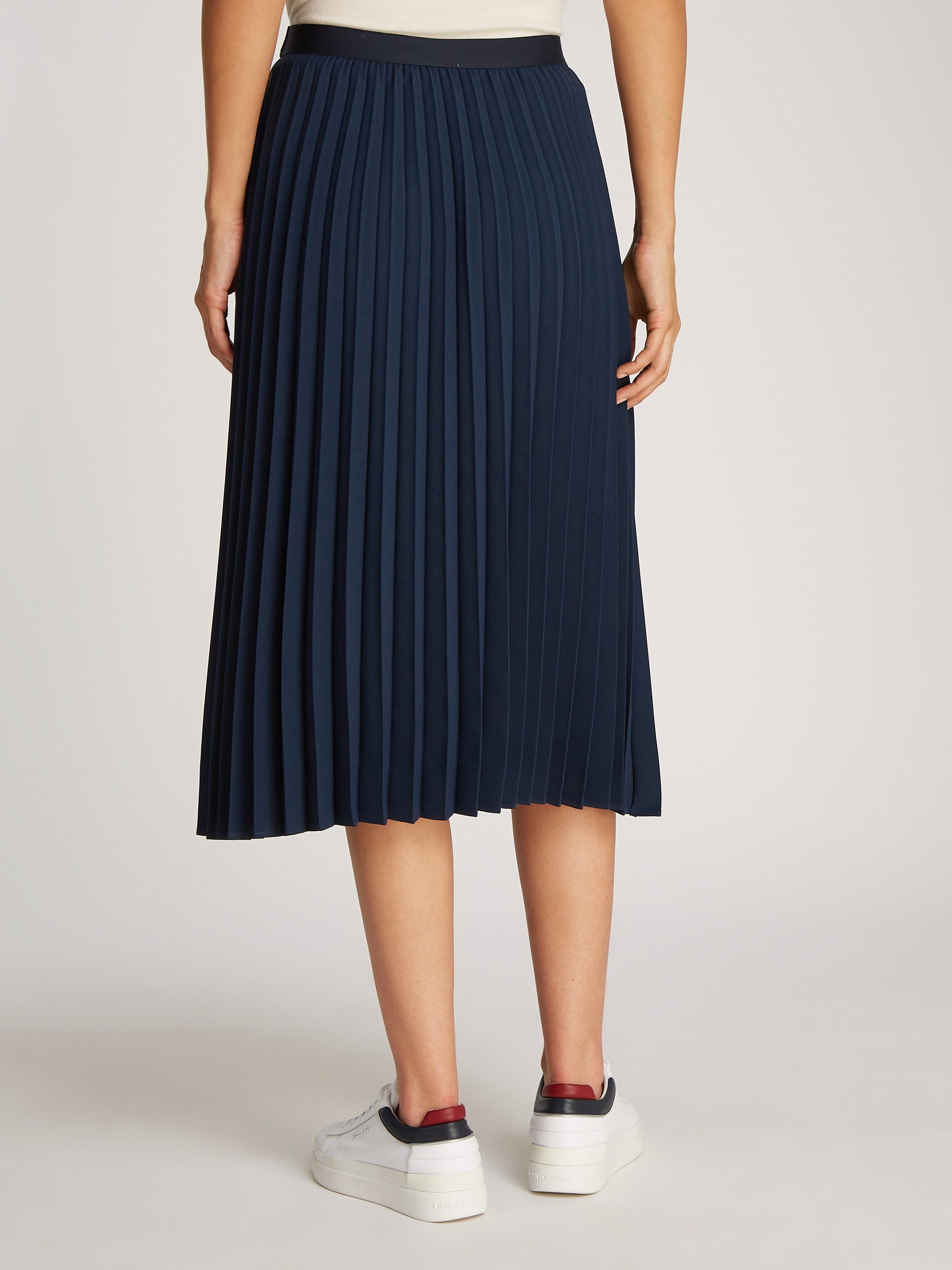 Tommy Hilfiger Plissérok FLUID PLEATED PULL ON MIDI SKIRT