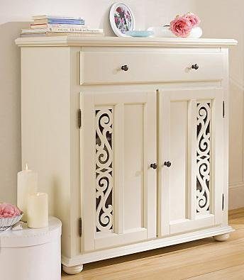 Home affaire Kast Arabeske met mooi decoratief freeswerk op de deurfronten, breedte 90 cm dressoirs maat 90x45x95 cm wit