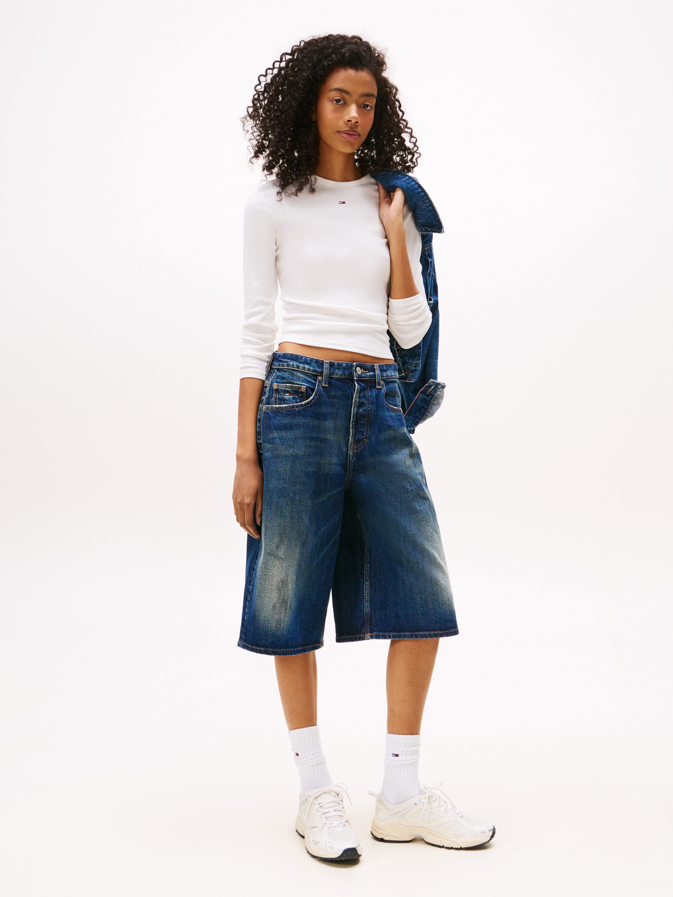TOMMY JEANS Shirt met lange mouwen TJW SLIM ESSENTIAL RIB LS