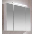 schildmeyer spiegelkast irene breedte 80 cm, 3-deurs, ledverlichting, schakelaar--stekkerdoos, glasplateaus, made in germany wit