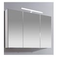 schildmeyer spiegelkast irene breedte 100 cm, 3-deurs, ledverlichting, schakelaar--stekkerdoos, glasplateaus, made in germany wit