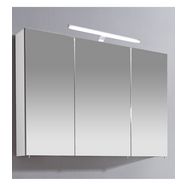 schildmeyer spiegelkast irene breedte 100 cm, 3-deurs, ledverlichting, schakelaar--stekkerdoos, glasplateaus, made in germany wit