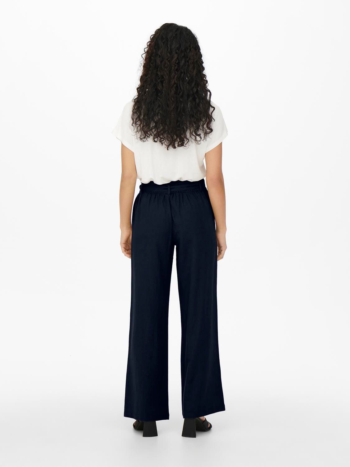 JDY Culotte SAY MW LINEN BELT PANT WVN NOOS