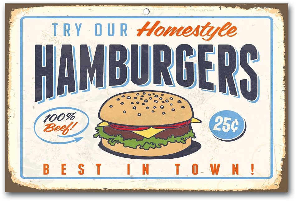 Home affaire Metalen artprint Hamburgers Afmeting (bxh): ca. 45x30 cm