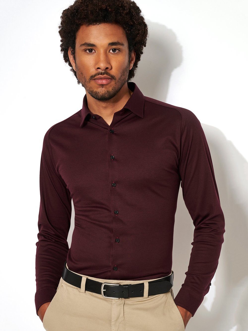 Desoto Overhemd met lange mouwen Casual Kent 1/1 Met een ronde hals heren overhemden maat XXL rood