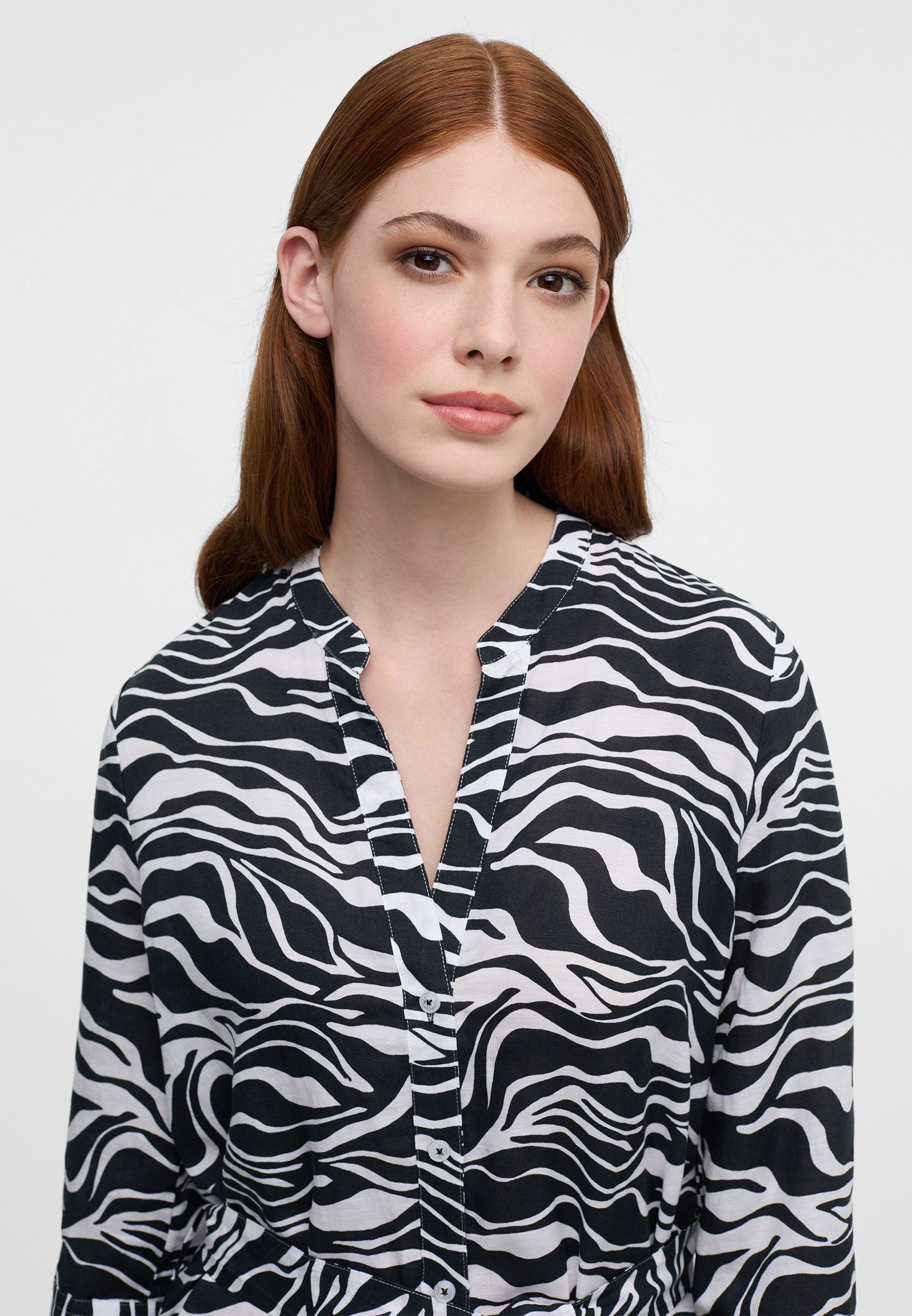 Eterna Jurk met overhemdkraag Loose fit