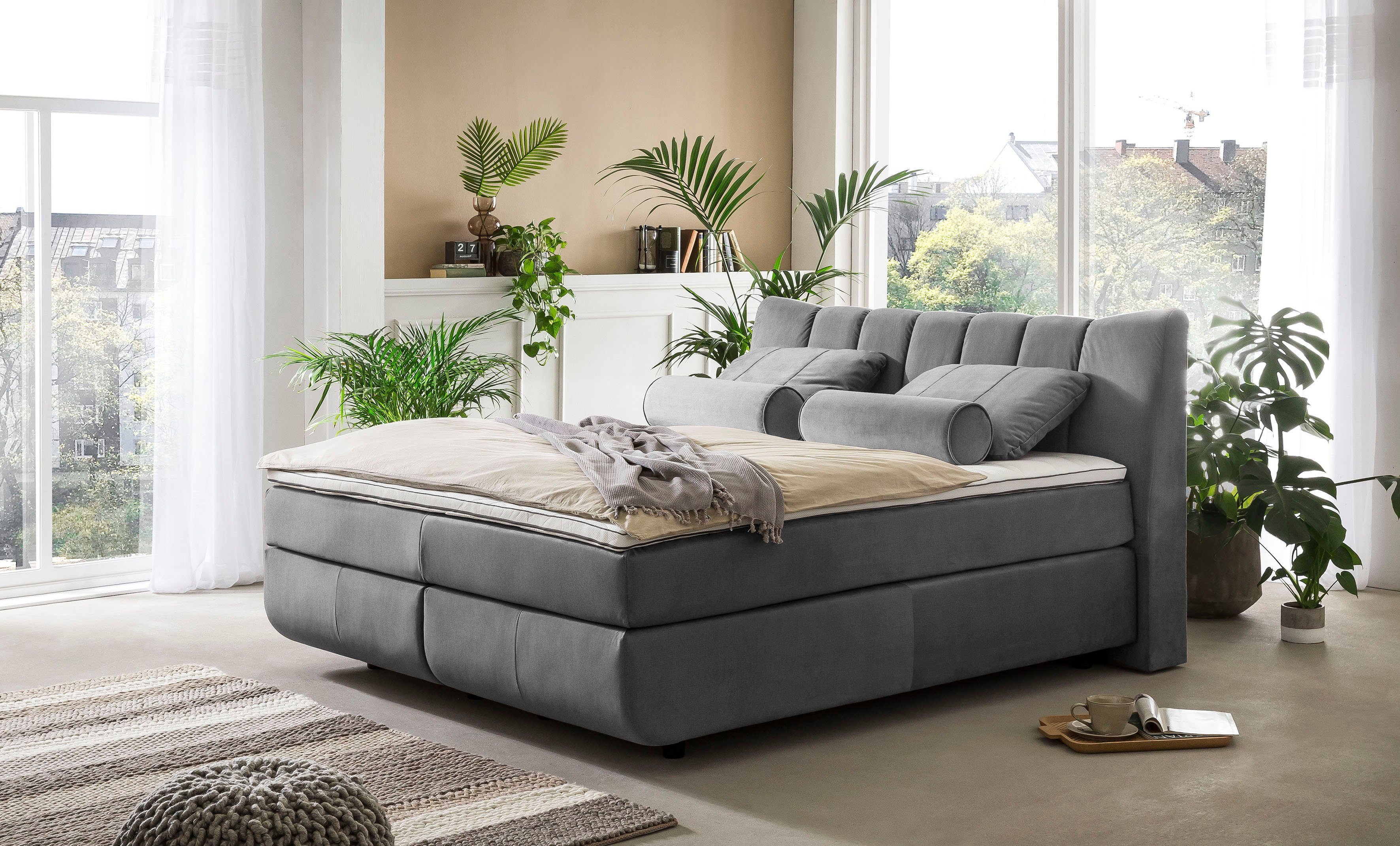 Leonique Boxspring Océane Los van de vloer- werkt vrijzwevend, verschillende hardheden (ook H4)