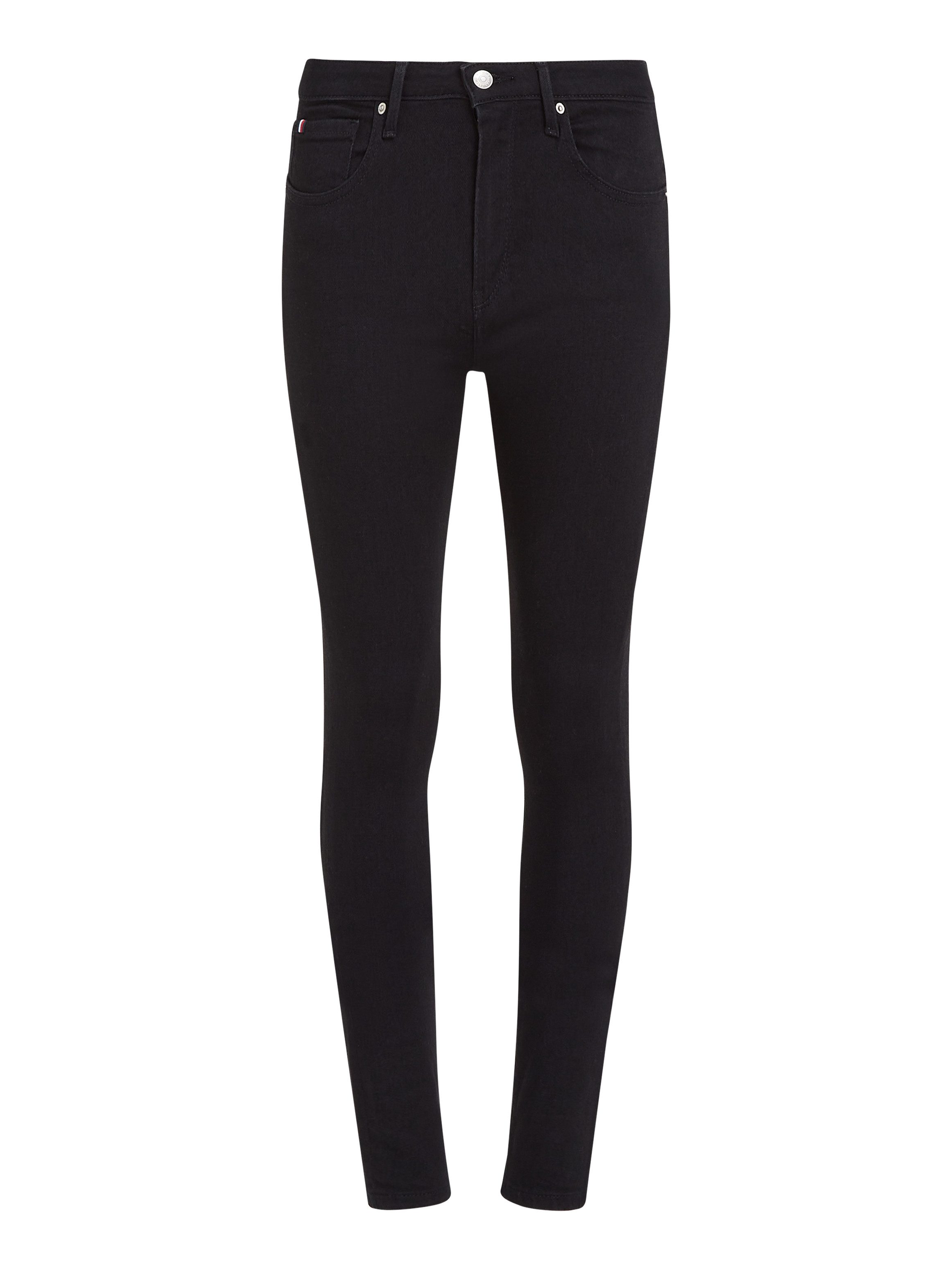 Tommy Hilfiger Skinny fit jeans COMO SKINNY RW BLACK met logo-badge