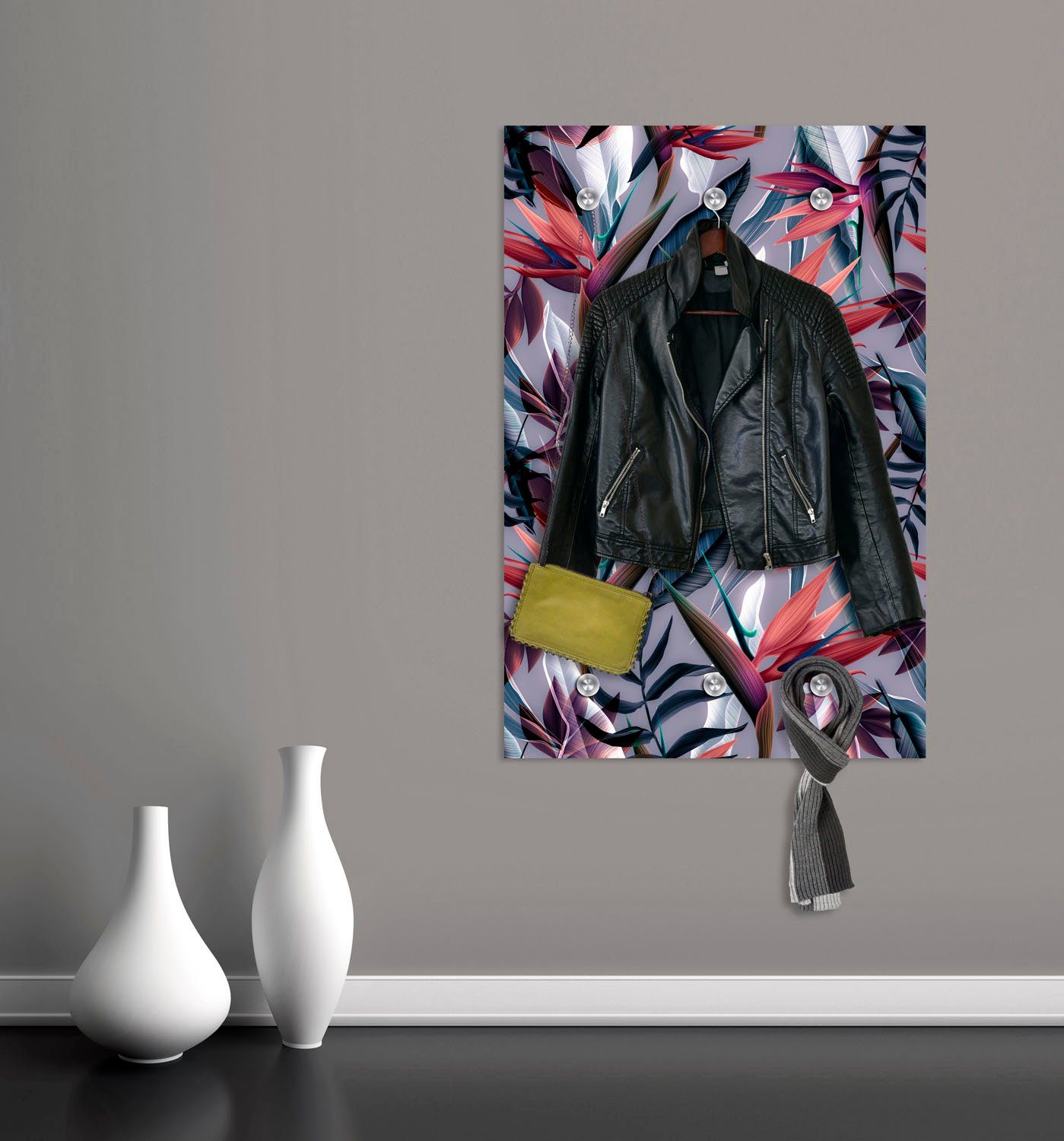 queence Kapstok Planten met 6 haken, 80 x 120 cm
