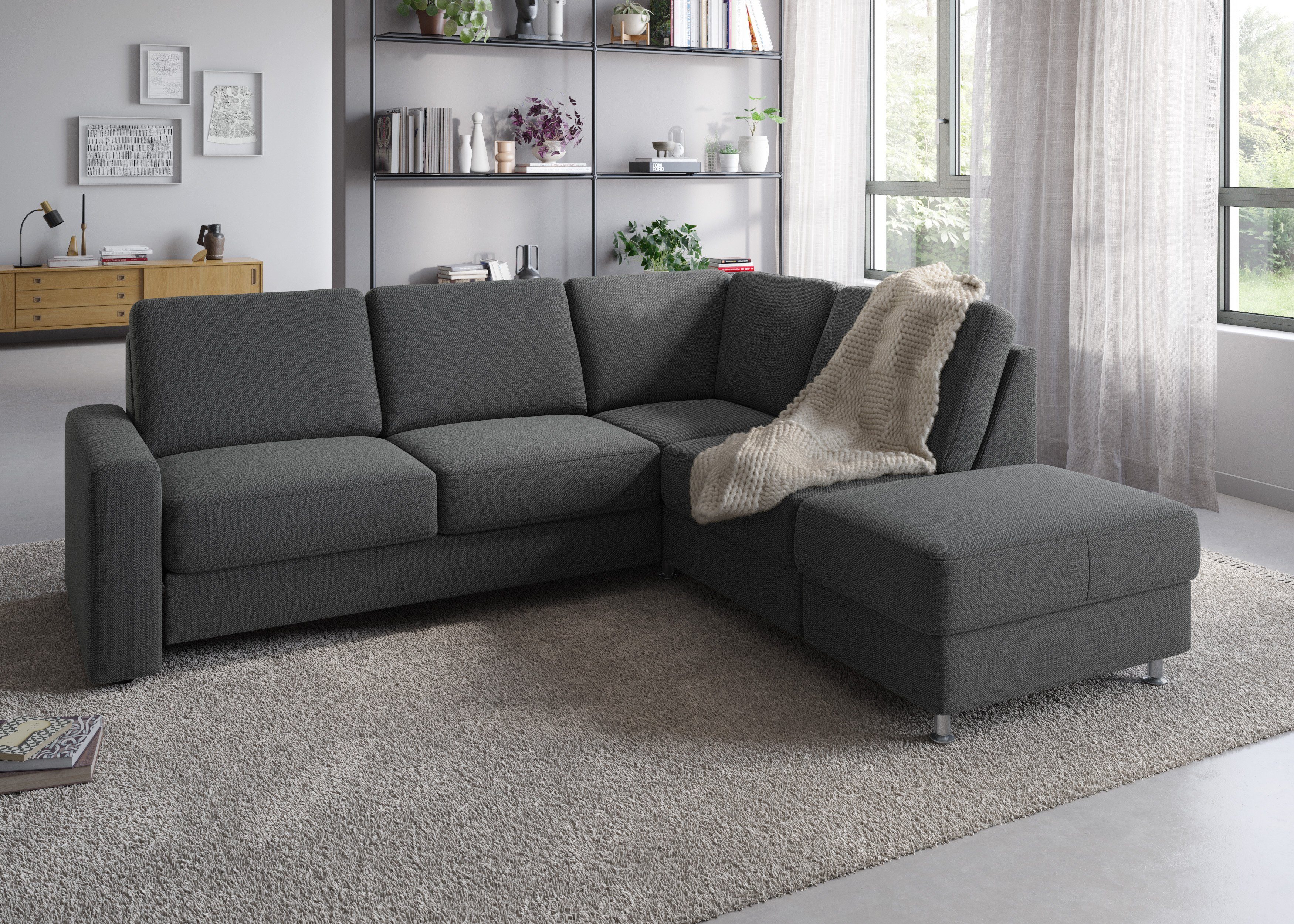 sit&more Hoekbank Naar keuze met slaapfunctie en bedkist, inclusief comfortabele binnenvering