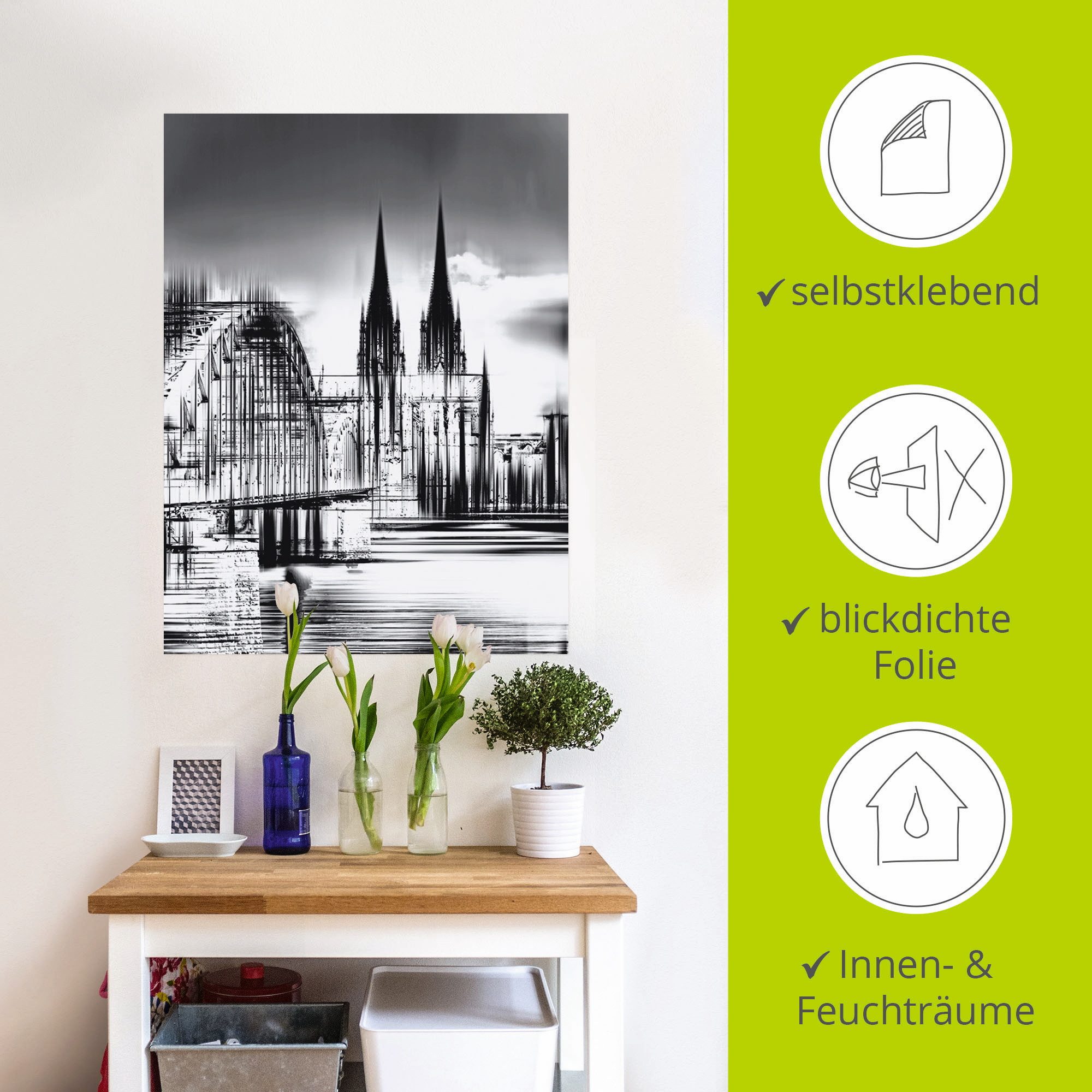 Artland Artprint Keulen Skyline collage III als artprint op linnen, poster, muursticker in verschillende maten