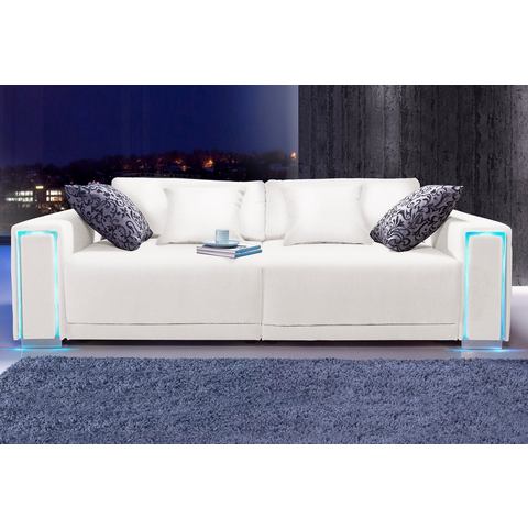 woonkamer extra groot bankstel wit Megabank inclusief LED RGB verlichting 26
