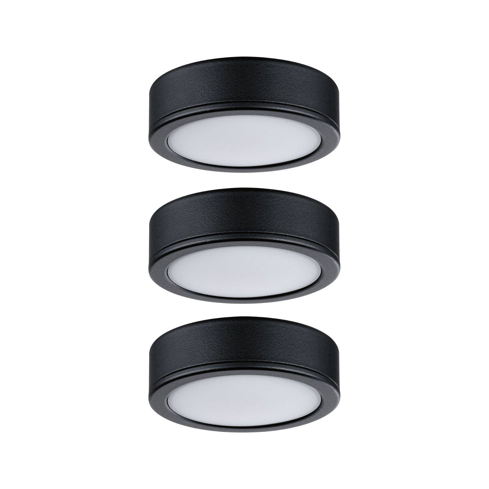 Paulmann Verlichting voor onderkast Meubel Set Pukk 3x3,5W 210lm 12/230V 2700K Kunststof/Zwart (3 stuks)