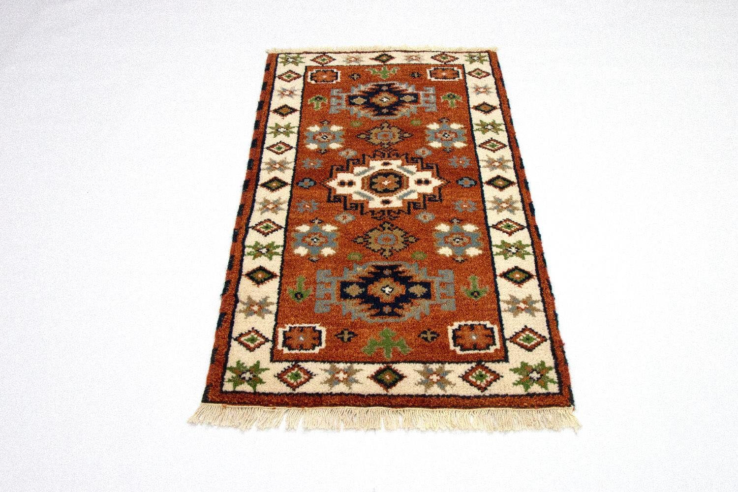 morgenland Wollen kleed Kazak Teppich handgeknüpft braun-Orientteppich - 115 x 64 cm - rost