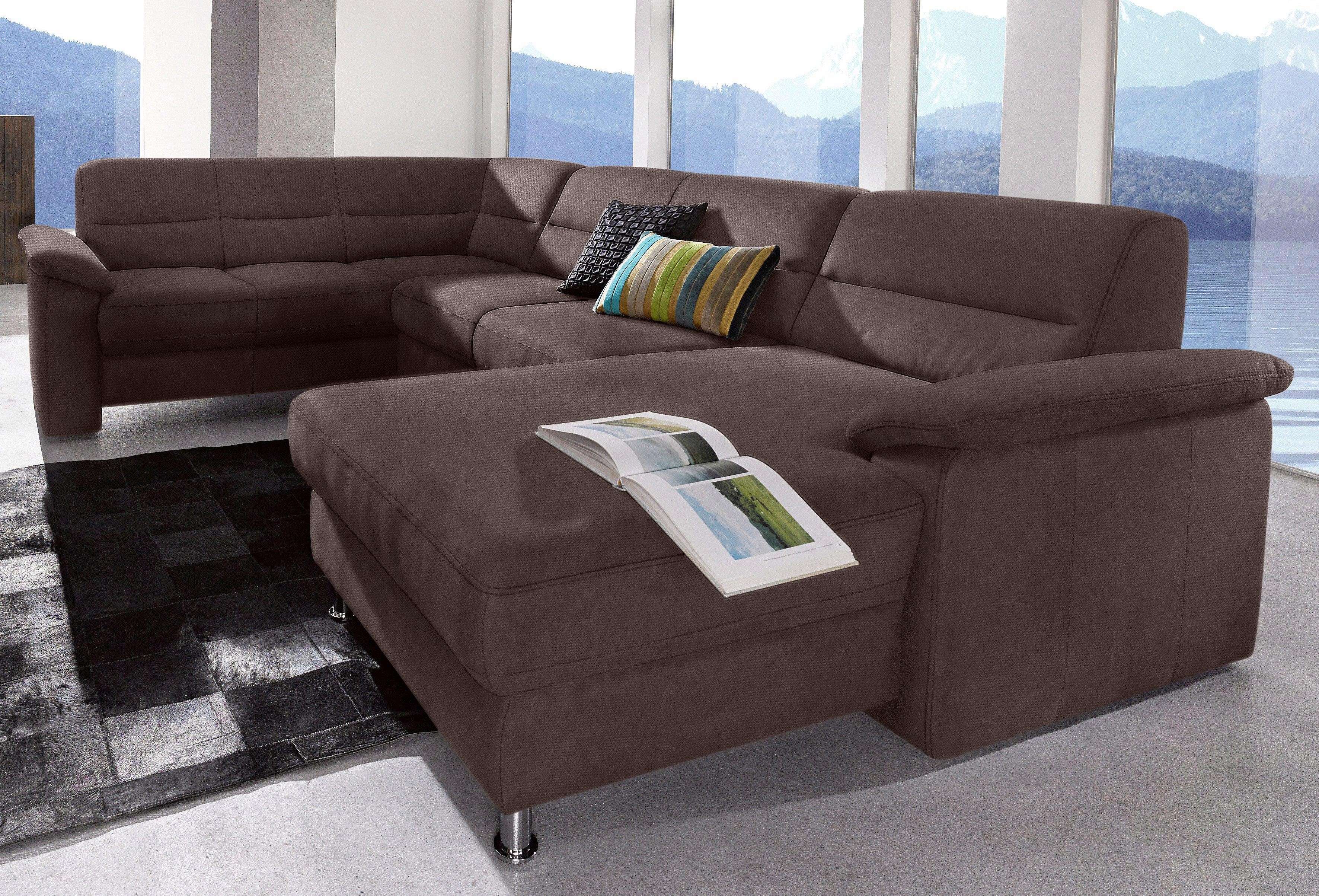 sit&more Zithoek Ascara U-vorm inclusief boxspring/binnenveringsinterieur, naar keuze met slaapfunctie bruin, zithoeken, Récamier rechts, Met