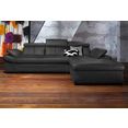 exxpo - sofa fashion hoekbank inclusief verstelbare hoofdsteun en verstelbare armleuning, naar keuze met slaapfunctie zwart