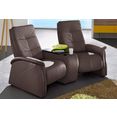 exxpo - sofa fashion 2-zitsbank met relaxfunctie, geïntegreerd tafelplateau en bergruimte bruin