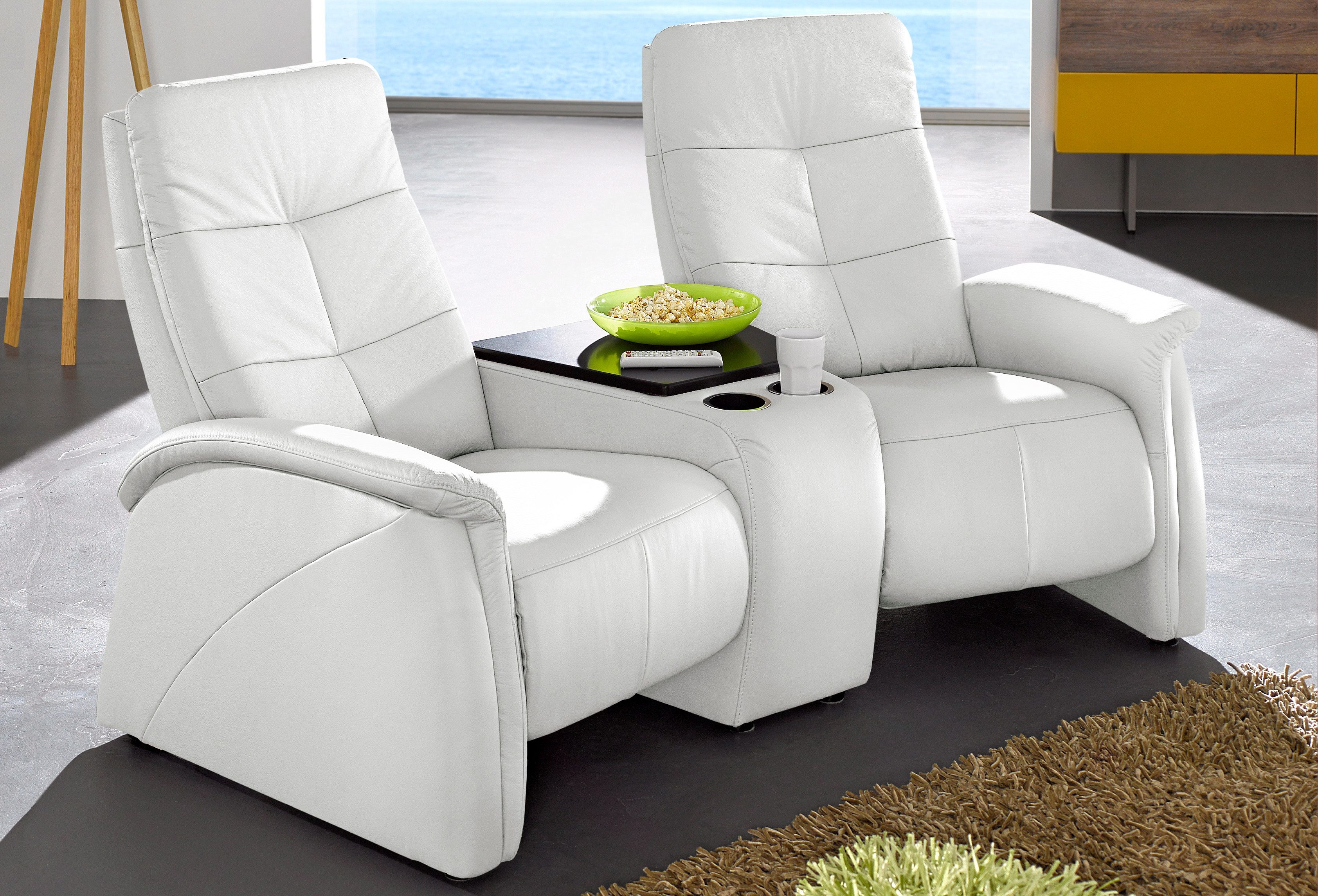 exxpo - sofa fashion 2-zitsbank Tivoli, bioscoopbank, comfortabel met relaxfunctie, geïntegreerd tafelplateau en bergruimte