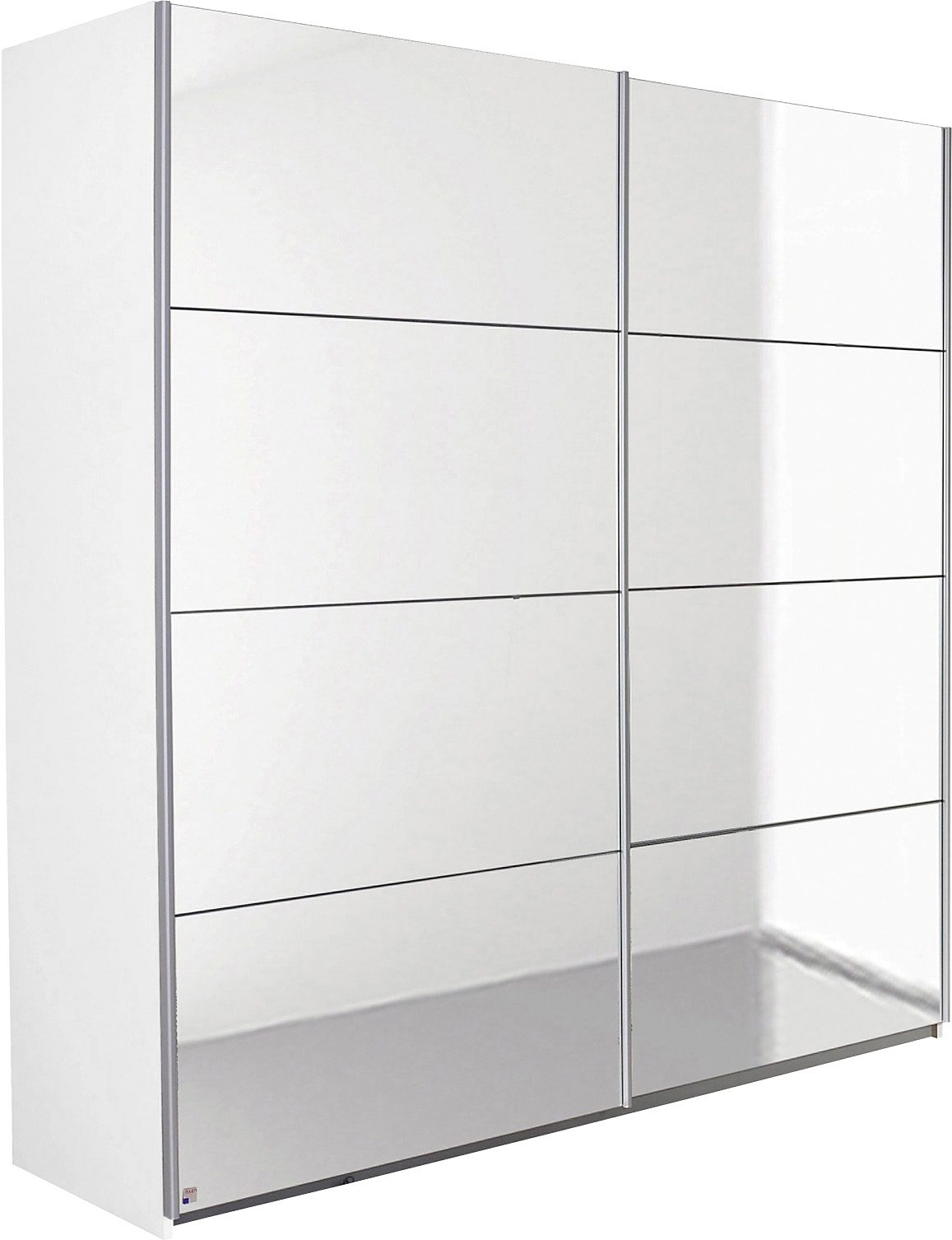 rauch Zweefdeurkast Subito kledingkast bestseller Slaapkamerkast met 8 spiegelelementen zweefdeurkasten maat 136 cm x 197 cm x 61 cm wit