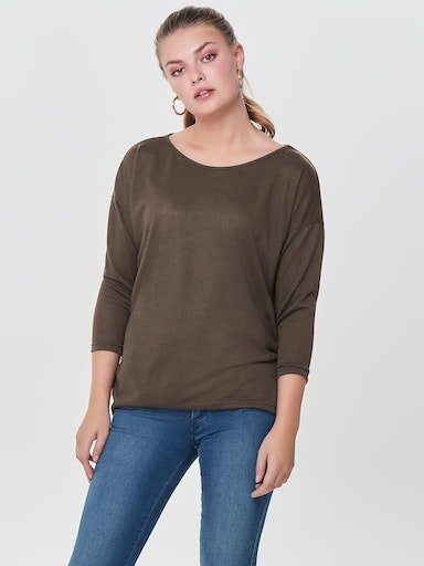 Only Shirt met 3/4 mouwen ONLELCOS 4/5 SOLID TOP dames shirts met 3/4 mouwen maat XS (34) bruin