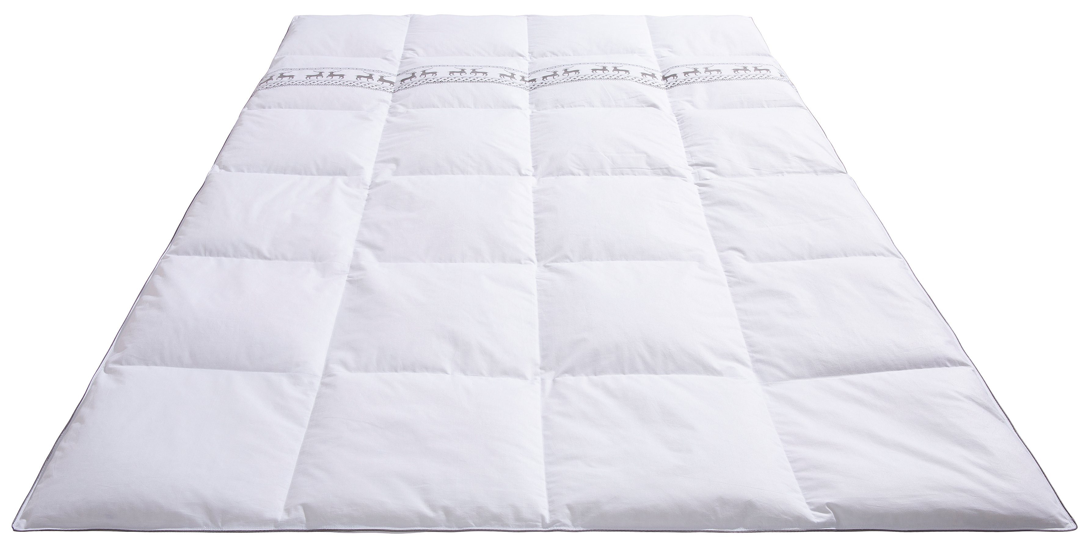 Älgdröm Donzen dekbed + hoofdkussen Sorsele, dekbed 135x200 cm of 155x220 cm, 2-delig. Set met kussen 80 x 80 cm, zomer, winter, Made in Germany (voordeelset)