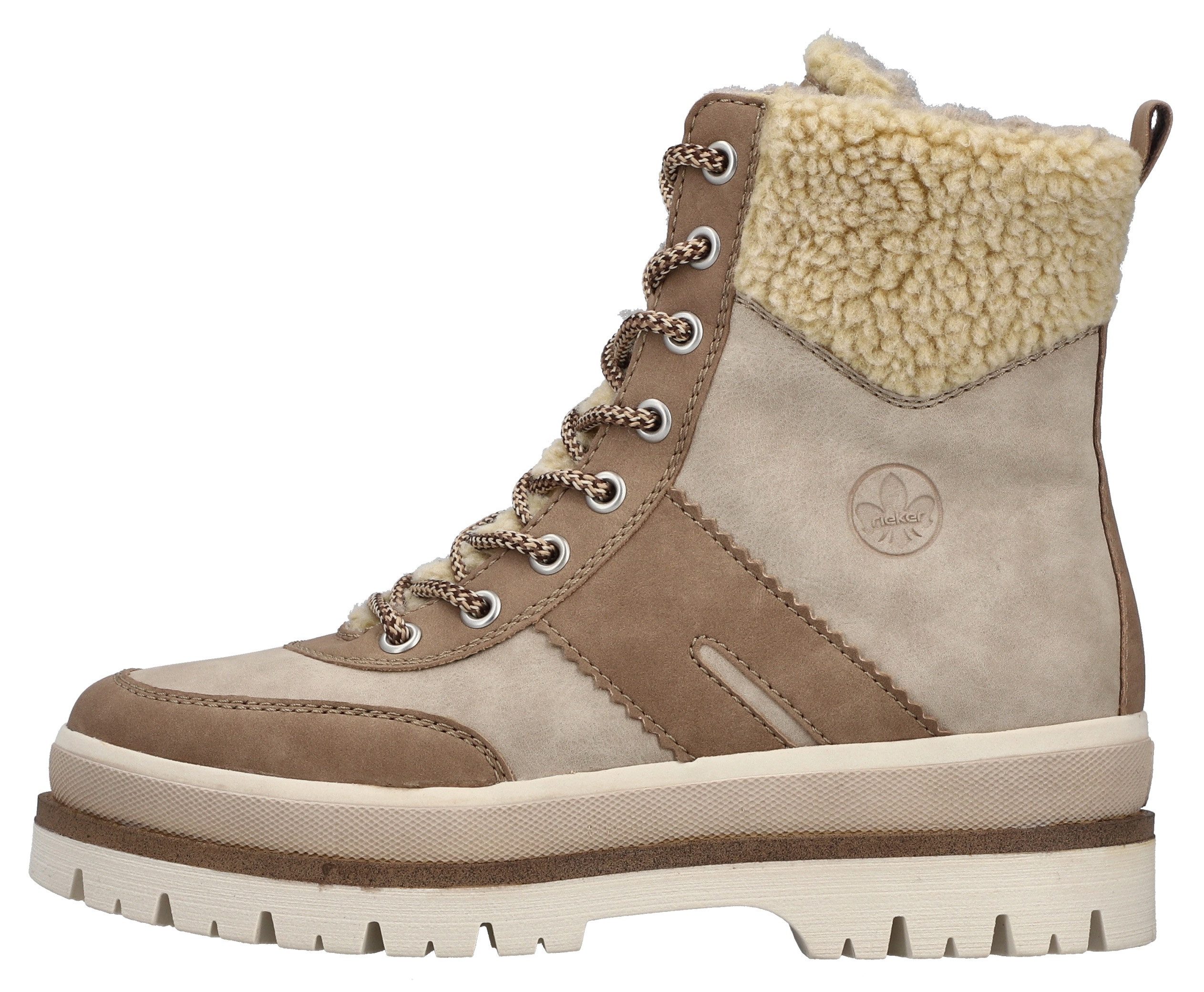 Rieker Winterlaarsjes Plateauzolen, winterlaarzen, veterboots met binnenritssluiting