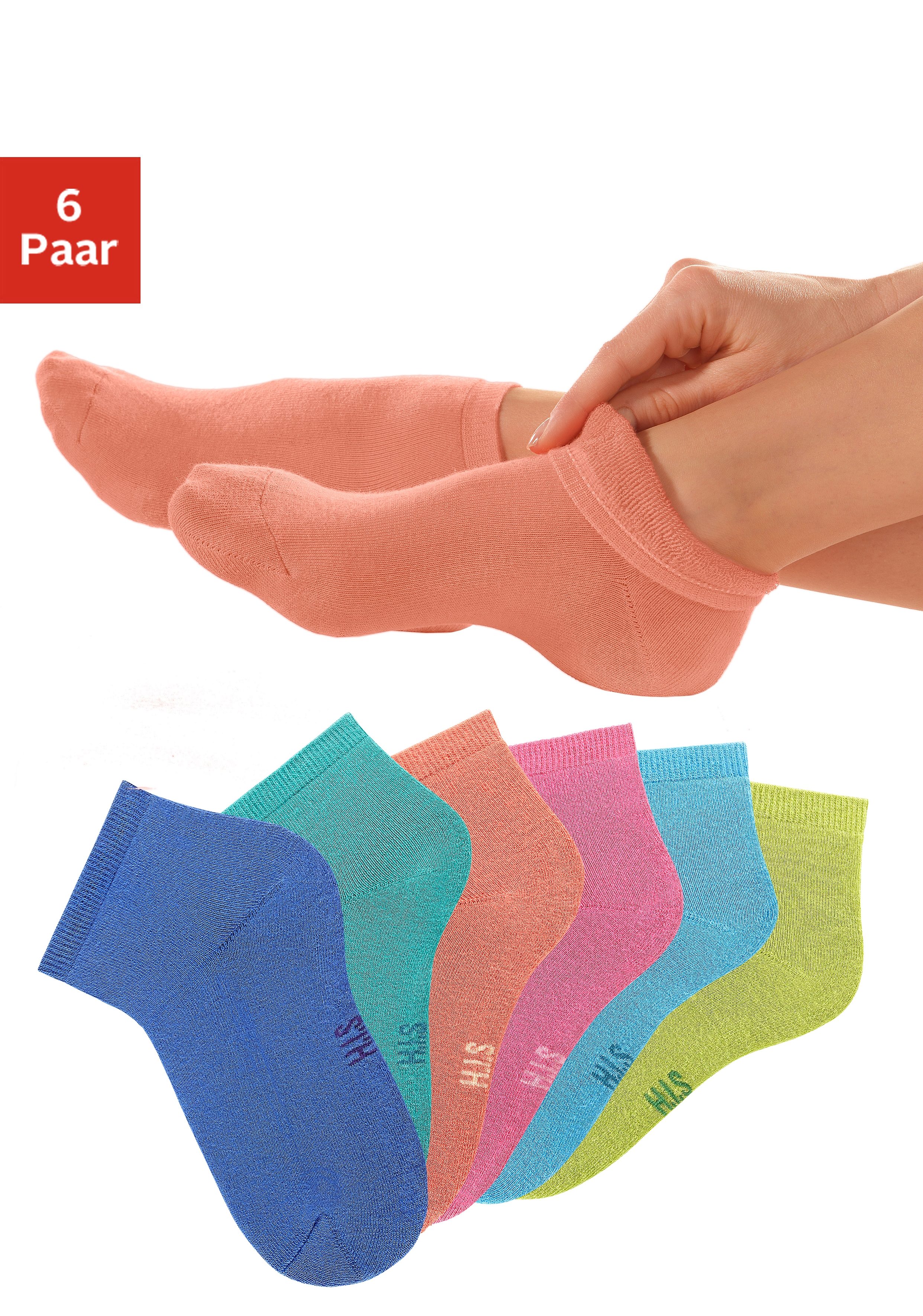 H.I.S Korte sokken met heerlijk zachte frottébinnenkant (set, 6 paar)