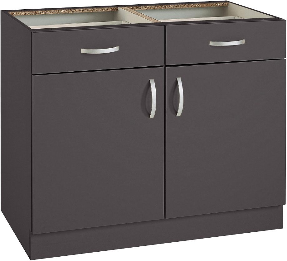 wiho Küchen Onderkast Flexi Breedte 100 cm onderkasten grijs