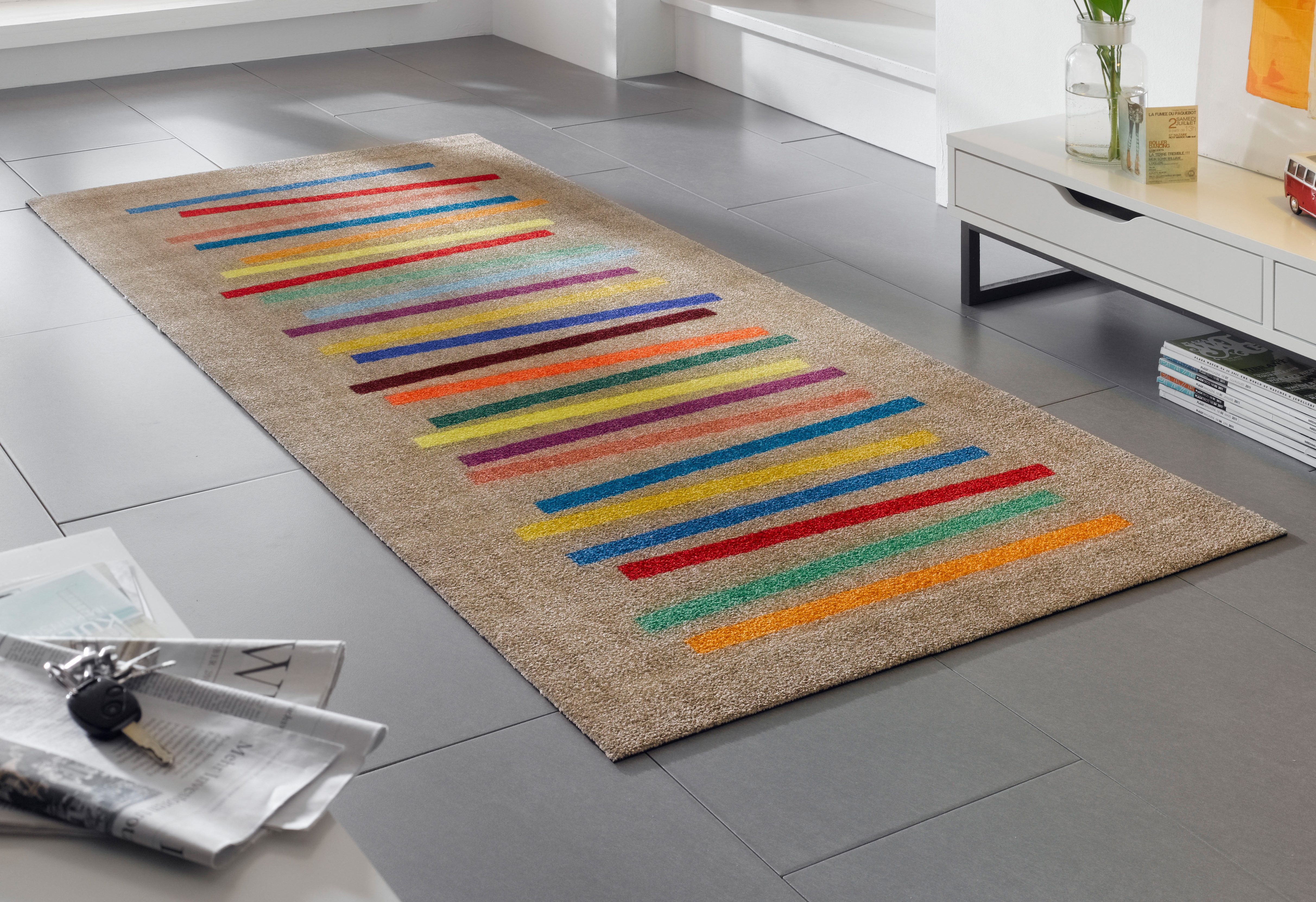 wash+dry by Kleen-Tex Loper Mixed Stripes Inloopmatten, modern streepdessin, antislip, wasbaar