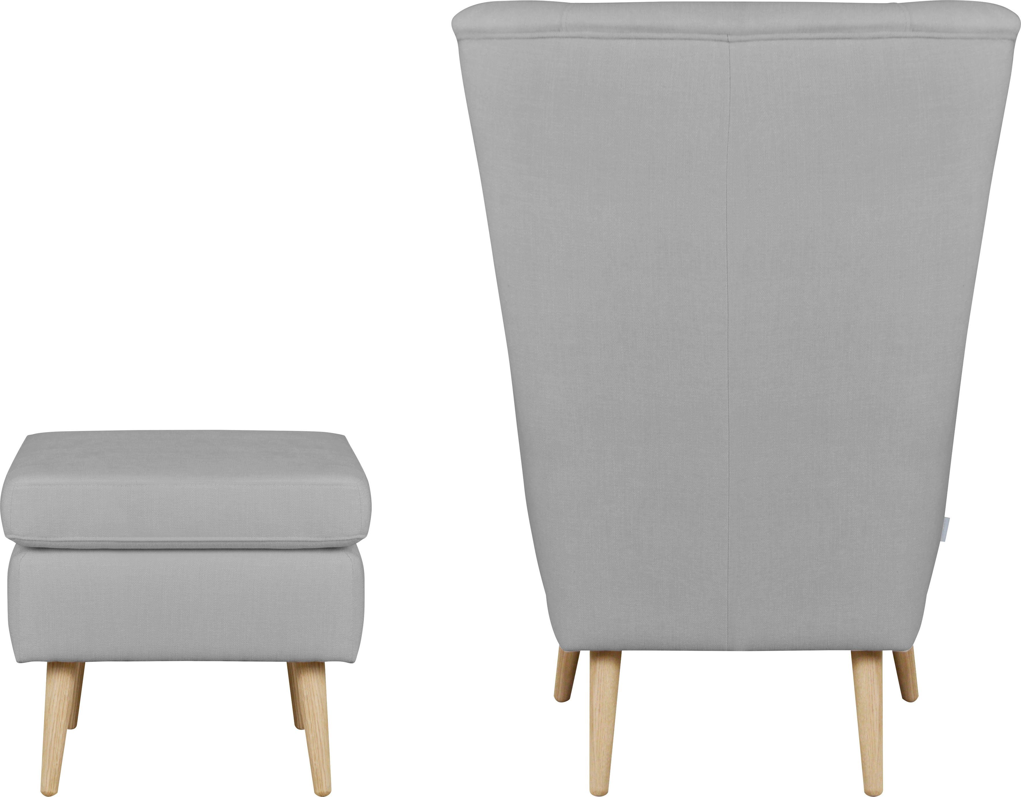 Guido Maria Kretschmer Home&Living Fauteuil Sallito, TV-stoel, oorfauteuil met Hocker, in veel stofkwaliteiten, ook in fluweelcord