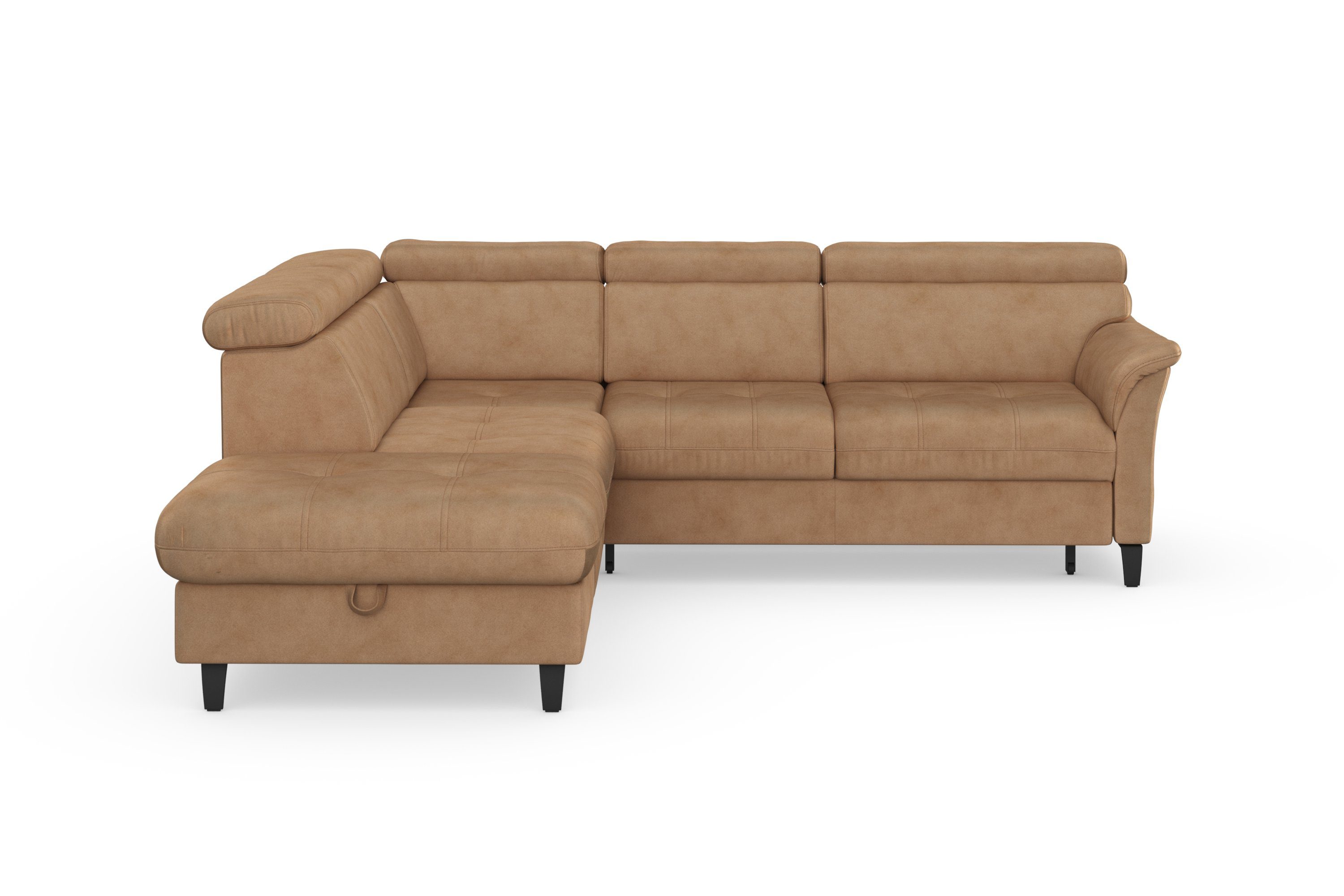 sit&more Hoekbank Marano L-vorm met verstelbare hoofdsteun, naar keuze met slaapfunctie, bedkist bruin, hoekbanken, Breedte ligoppervlak: 118 cm,